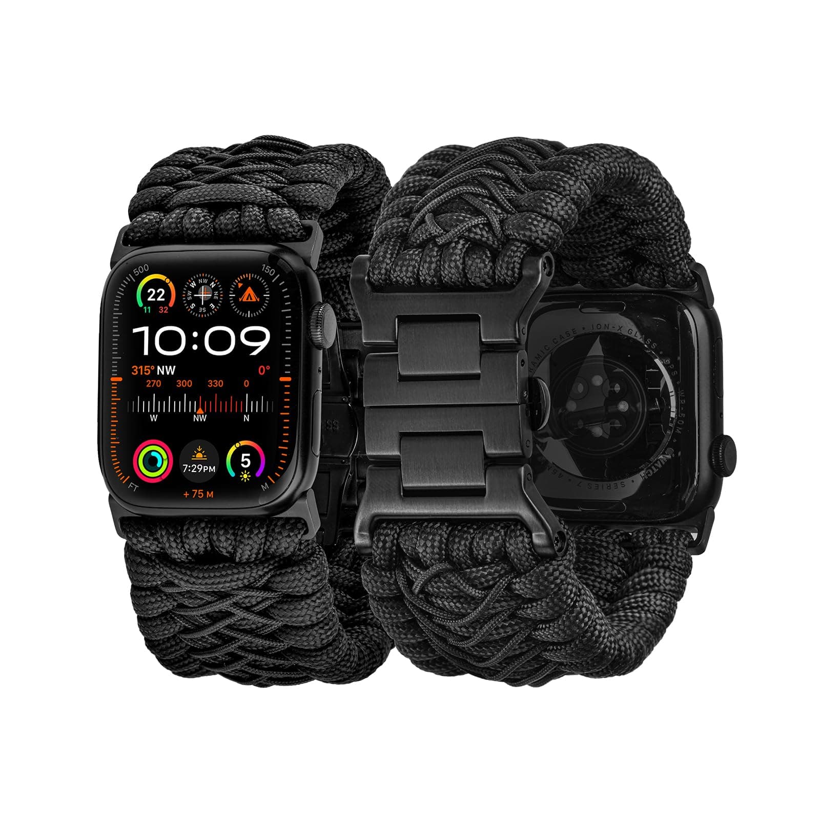Tefeca Titan Series Paracord Band Compatible with Apple Watch Ultra 2/49mm, Series 10/46mm, 9/8/7/45mm, SE2/SE/6/5/4/44mm, and 3/2/1/42mm