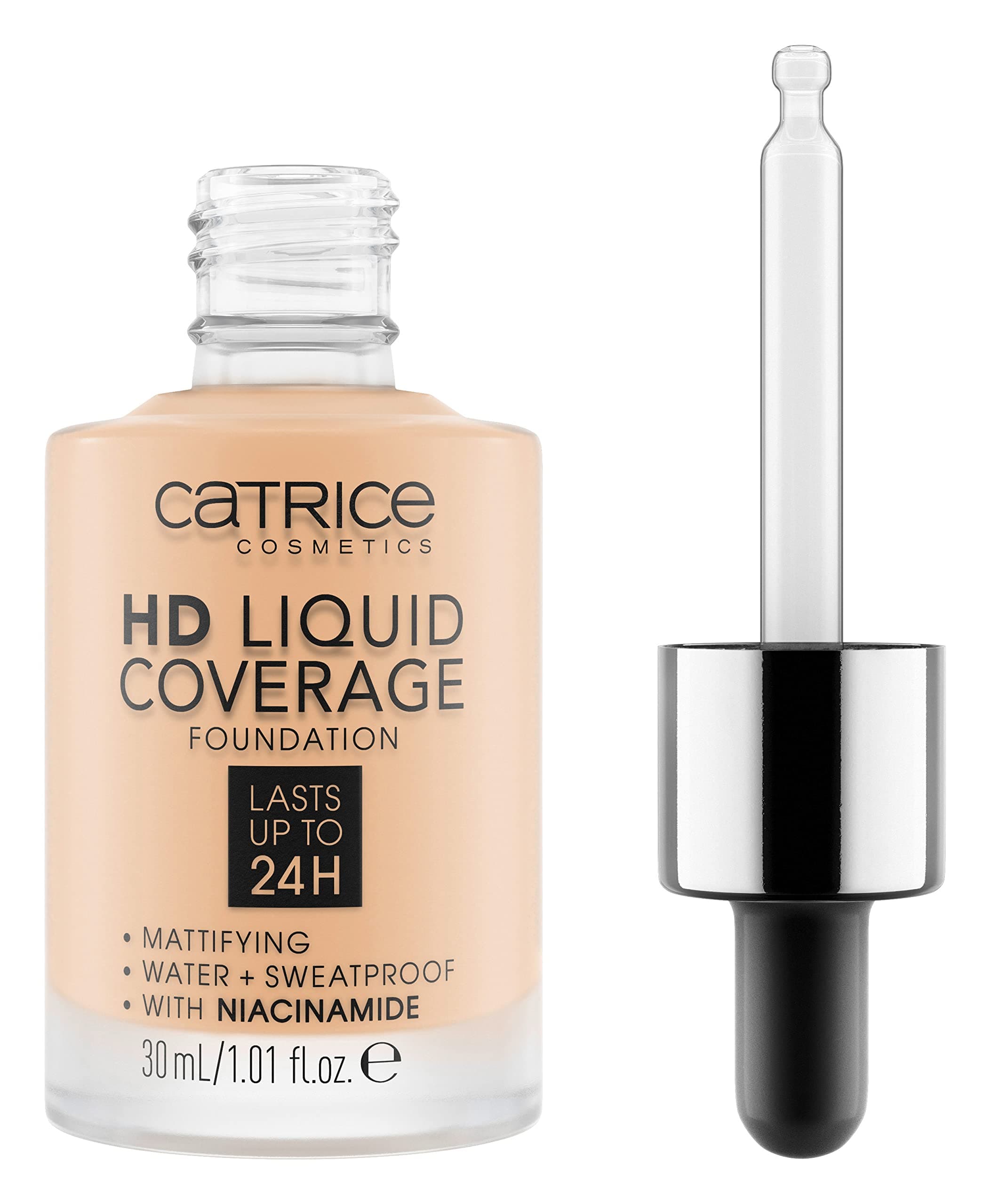 HD Liquid Coverage Foundation | Flawless, High Coverage | Vegan & Cruelty Free (005 | Ivory Beige)