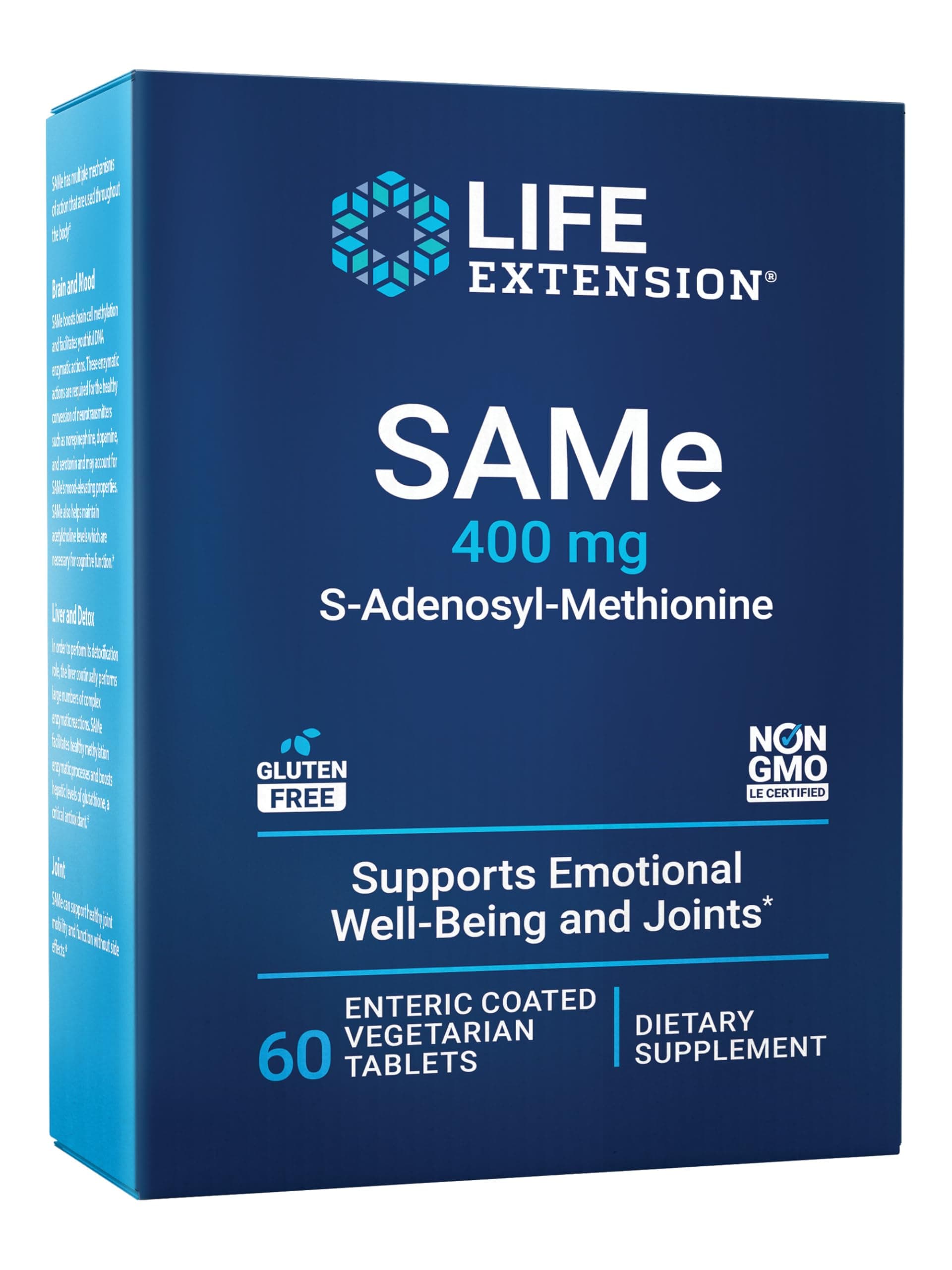 Life Extension Same 400mg (S-Adenosyl-Methionine) - Supplement for Joint & Liver Support - Non-GMO, Gluten-Free, 60 Count
