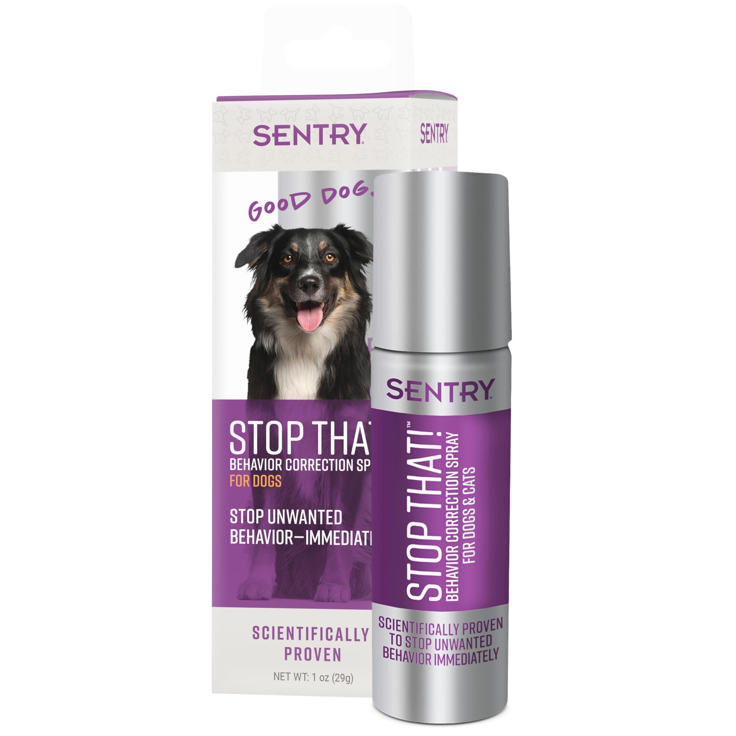 Sentry Pet Care Stop That! Behavior Correction Spray for Dogs, Easy Spray Application, Noise and Pheromones Help Eliminate Excessive Barking, Marking, Jumping, and Other Unwanted Behaviors