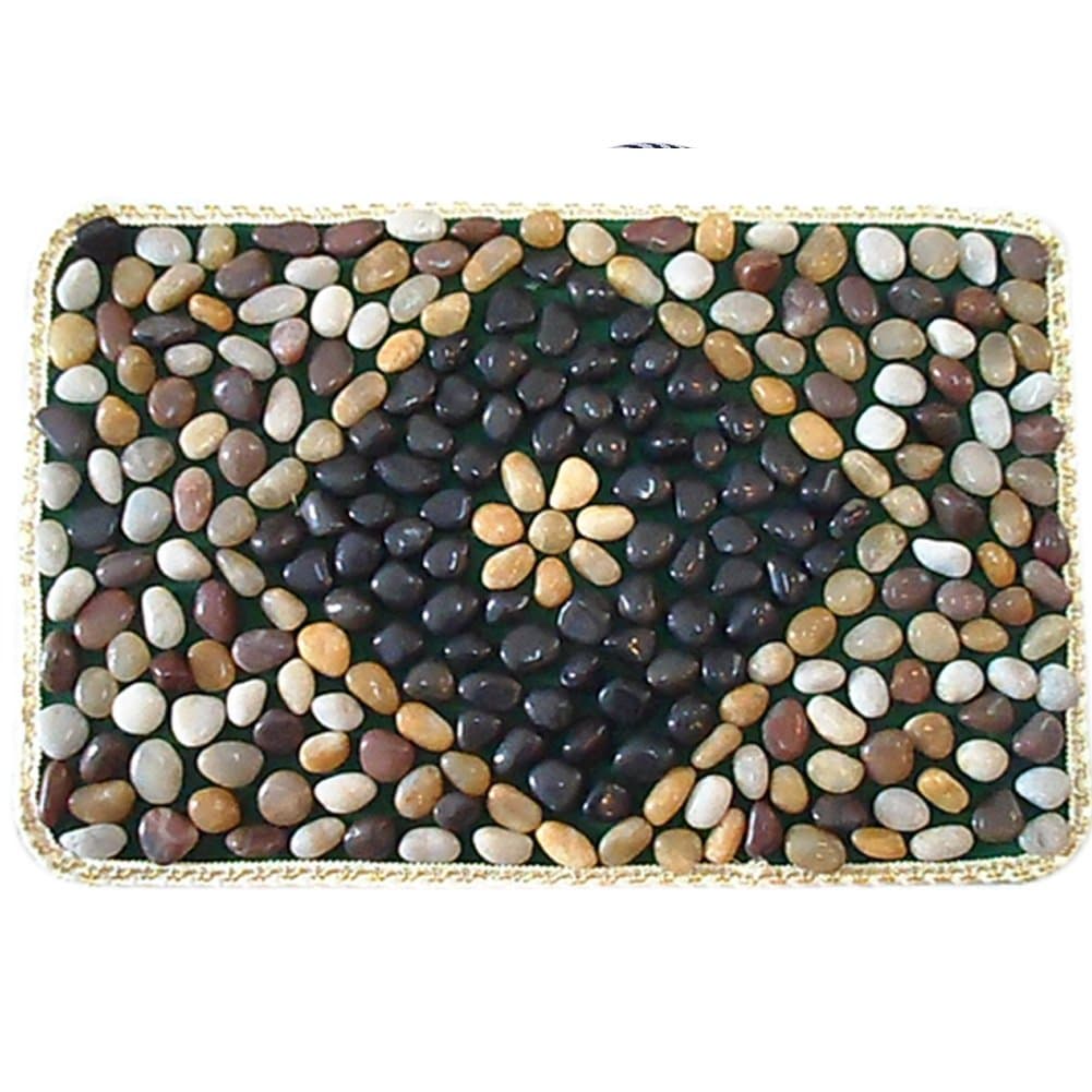EliteShine Natural Pebbles Massage Mat Cobblestone Healthy Care Reflexology Massage Yoga Mat