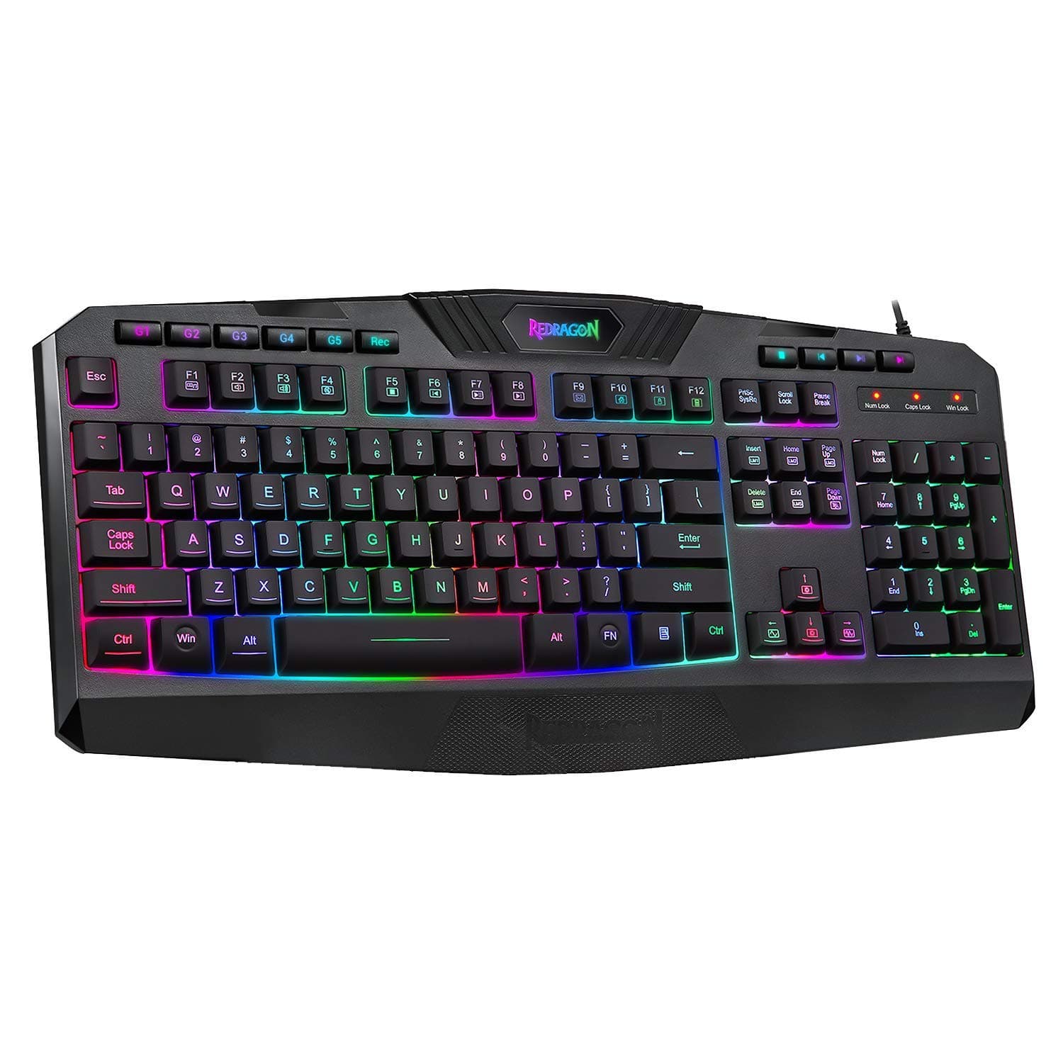 Redragon K503 Harpe 7-Color LED Backlit Gaming Keyboard (Black)
