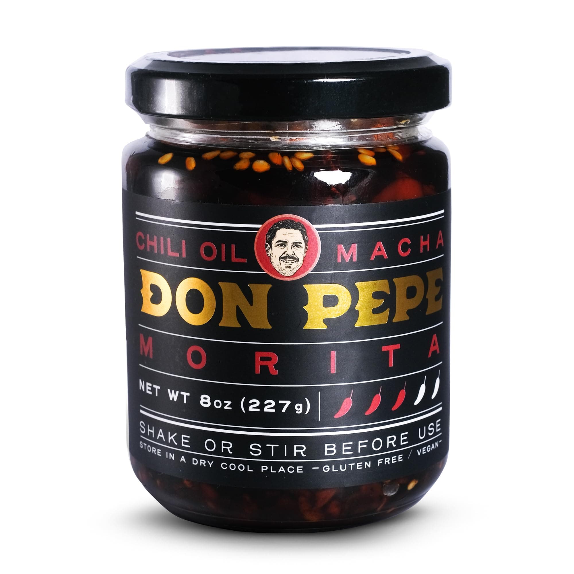 DON PEPE - Salsa Macha with MORITA dried Chiles, Gourmet Condiment with Authentic Mexican Flavors, Pairs Well with Various Cuisines, 8 oz/227 g (Salsa Macha MORITA)