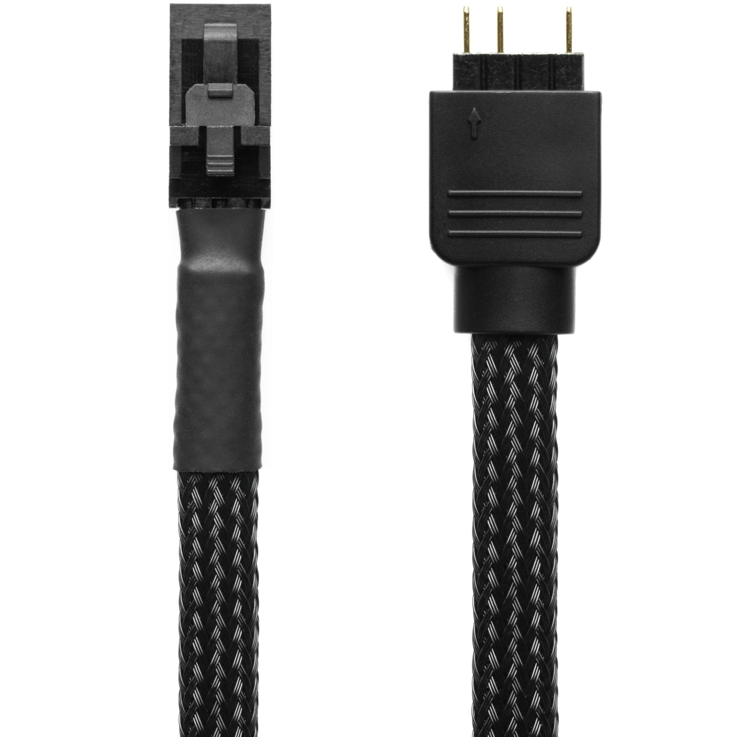 3-Pin ARGB Lighting Adapter Cable - 6-inch (15cm) Premium Black Sleeved, for Corsair iCUE Commander and Node 3-Pin RGB Lighting