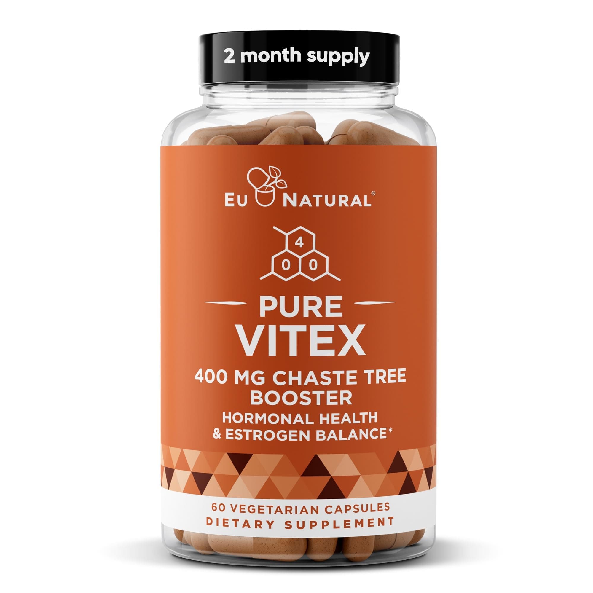 Vitex Pure 400 Mg Chasteberry – Natural PMS Support, Balance Hormones, Regulate Cycle, Promote Skin Health – Full-Spectrum & Standardized – 60 Vegan Soft Capsules