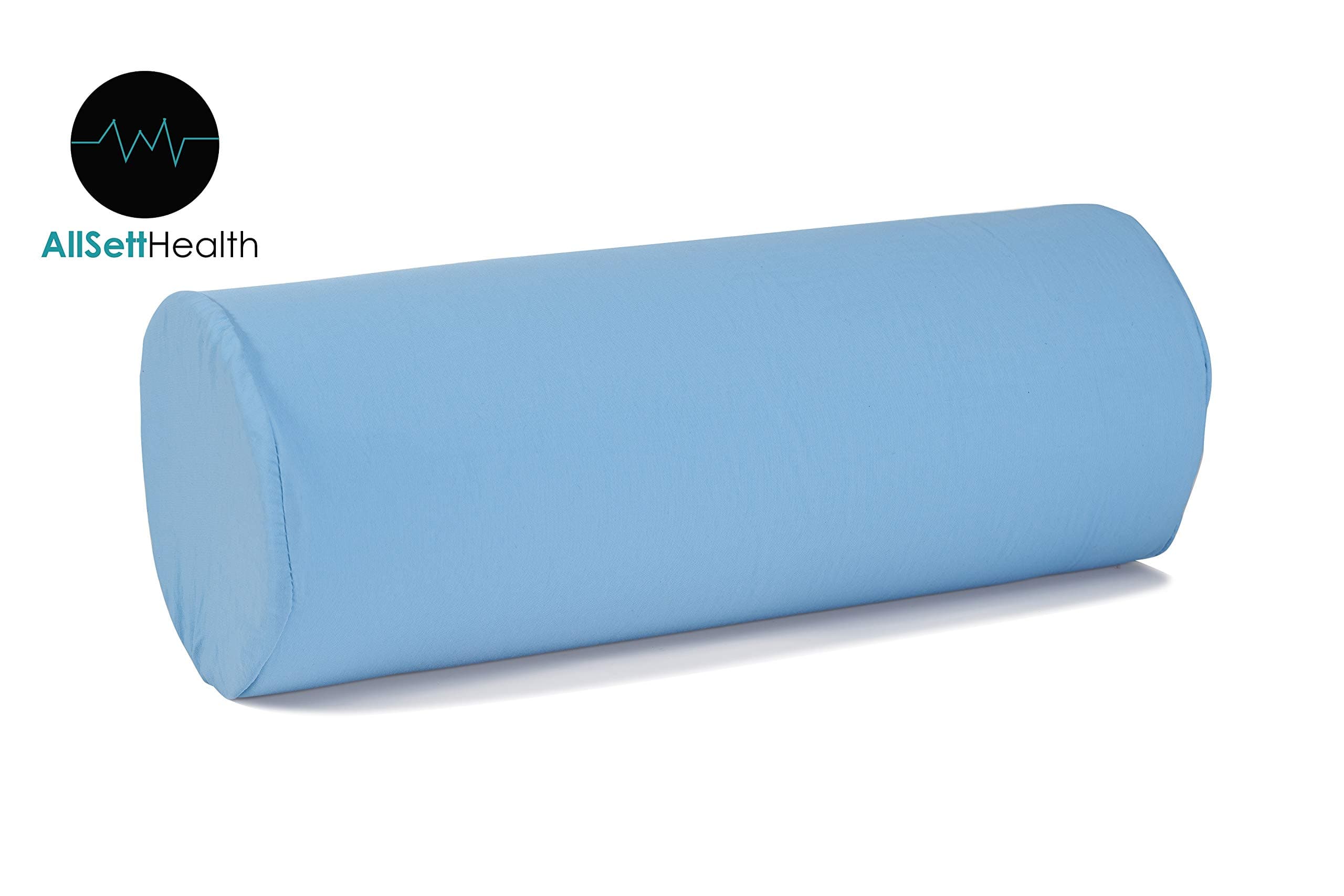 Round Cervical Roll Bolster Pillow Cushion with Removable Washable Cover, Ergonomically Designed for Head, Neck, Back, and Legs || Ideal for Spine and Neck Support During Sleep, Sky Blue