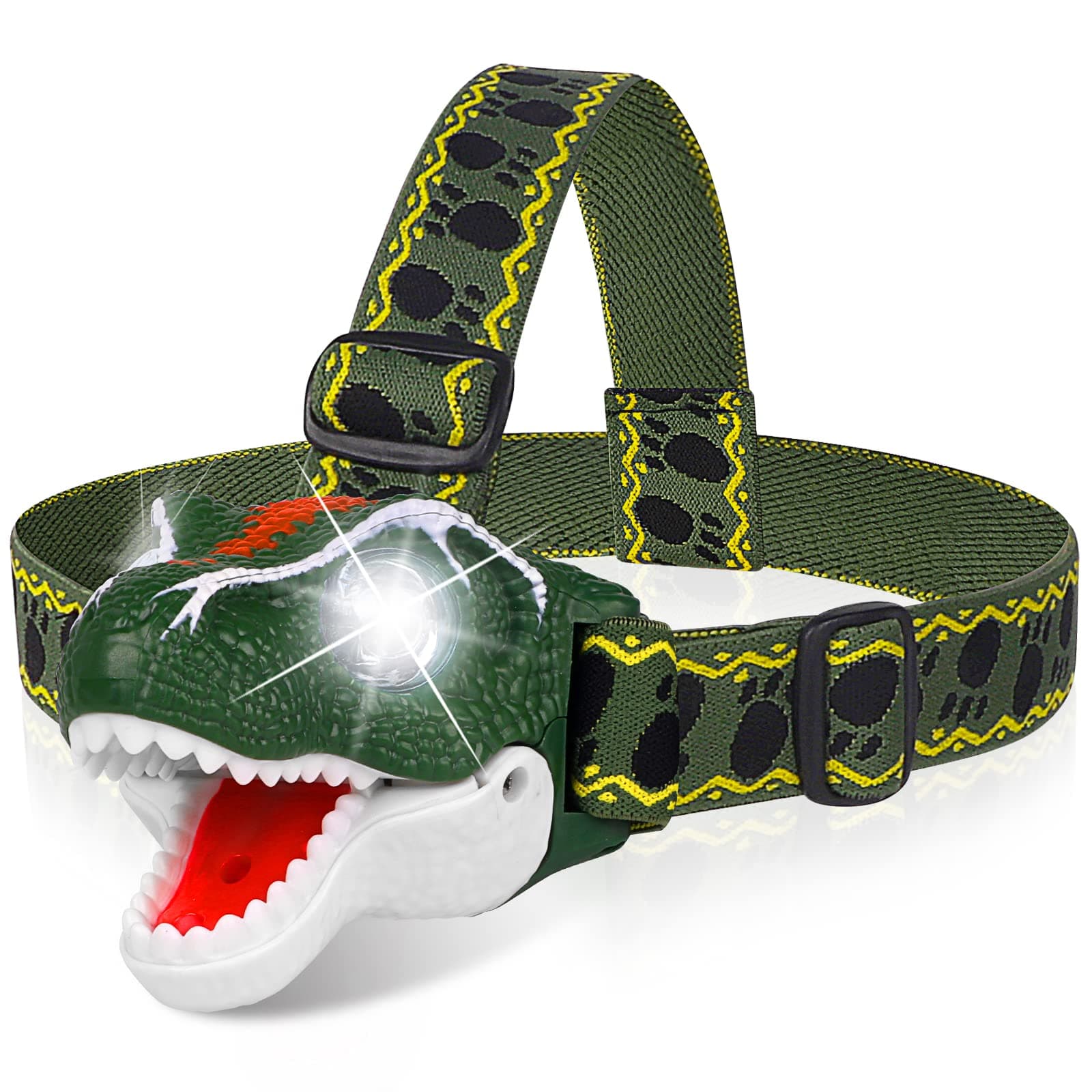 DX DA XIN Dinosaur Headlamp T-Rex LED Headlamps for Kids Flashlights Camping Gear - Dinosaur Toys for Boys Girls Toddlers Outdoor Toys for Kids Birthday Halloween Stocking Stuffers
