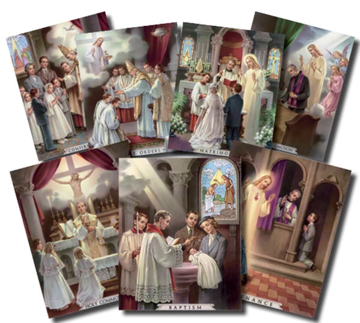 The Seven Sacraments Illustrated Cardstock Poster Set, 7 Pieces, 10 Inch