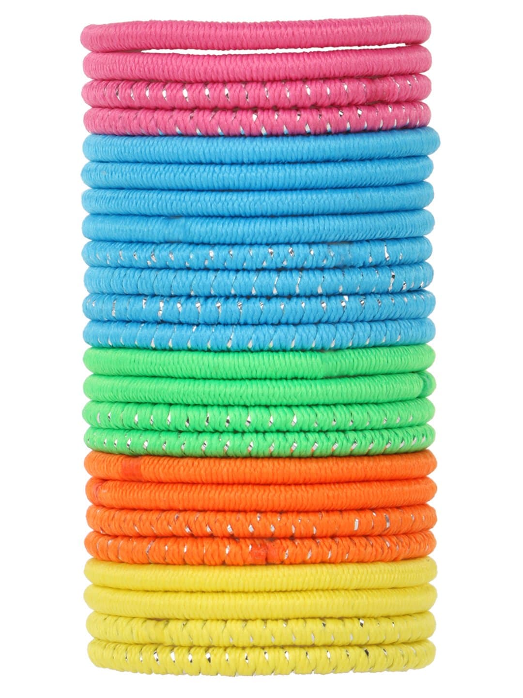 Princesse Lili Ponytail Hair Rubber Bands Suitable for All Types of Long, Short, Thin and Thick Hair (Multicolour) (Pack of 24)