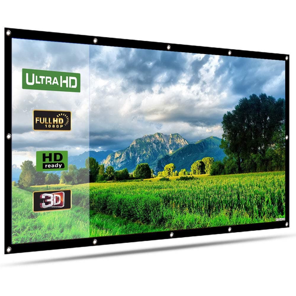 Projector Screen, LATIT 100 Inch Portable Projection Screen 16:9 Movie Screen Foldable for Indoor Outdoor Home Theater Front and Rear Projection