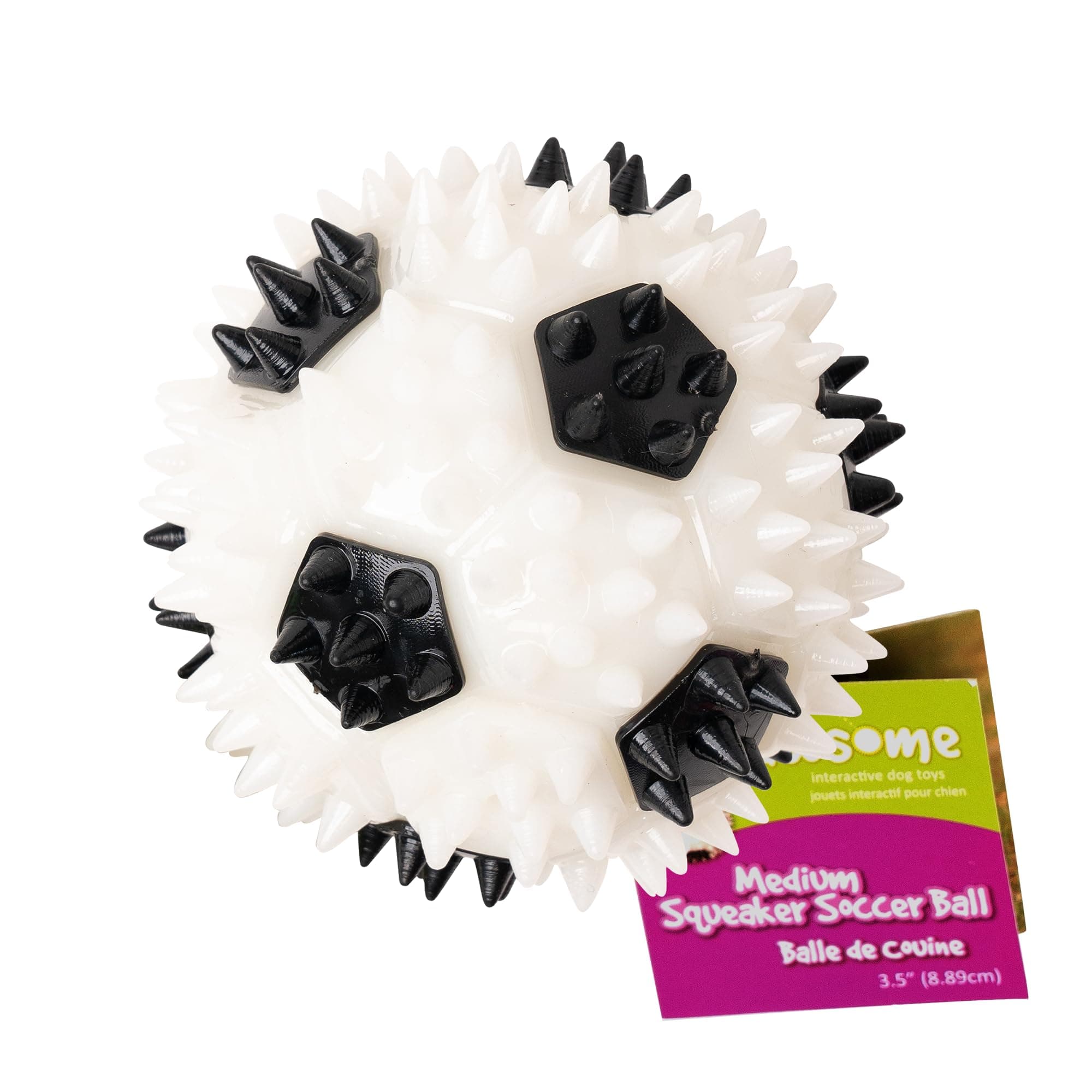 3.5” Squeaker Soccer Ball Dog Toy - Medium, Promotes Dental and Gum Health for Your Pet, Colors Will Vary, All Breed Sizes