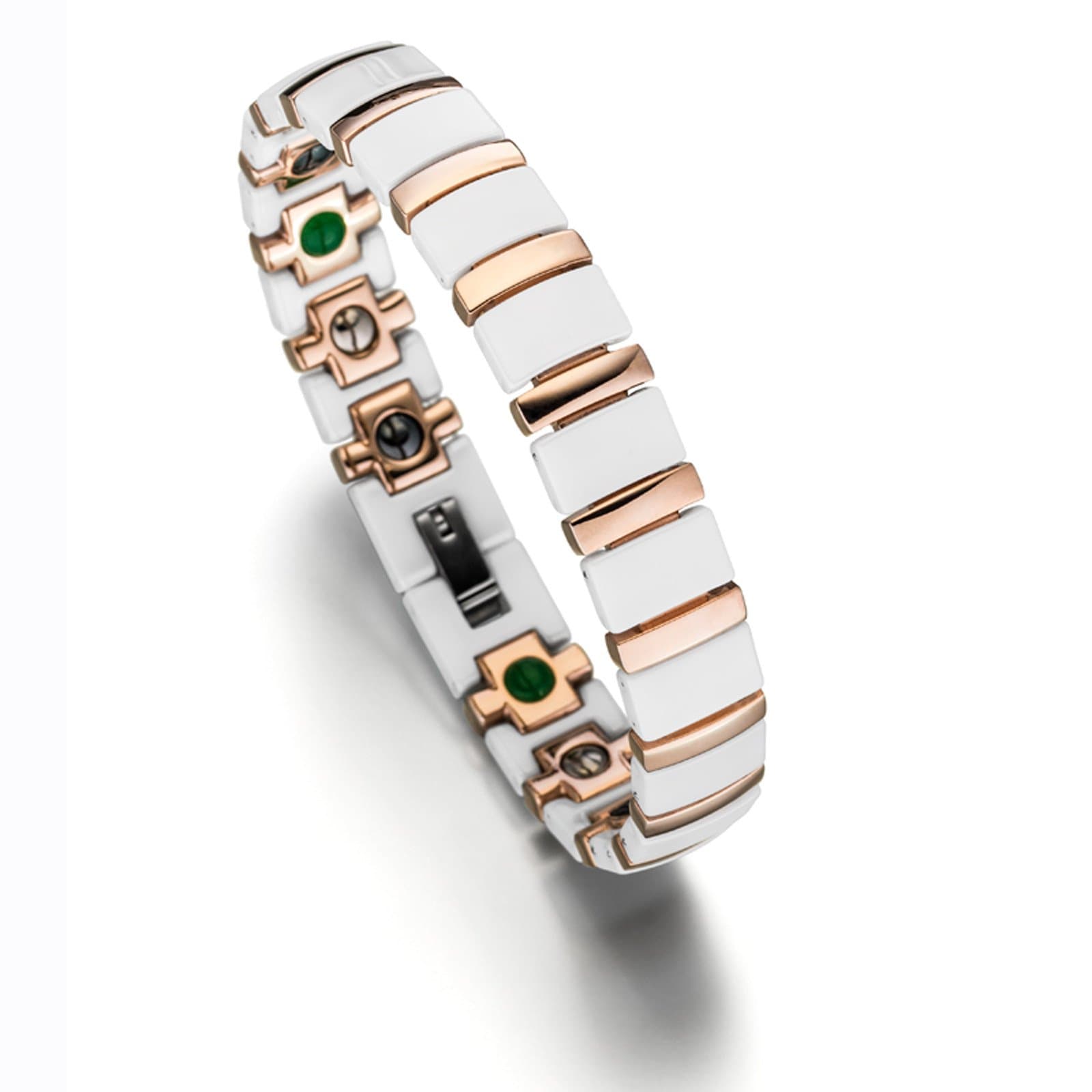 Lunavit Titan Jade Magnetic Bracelet, Unisex, Rose/White