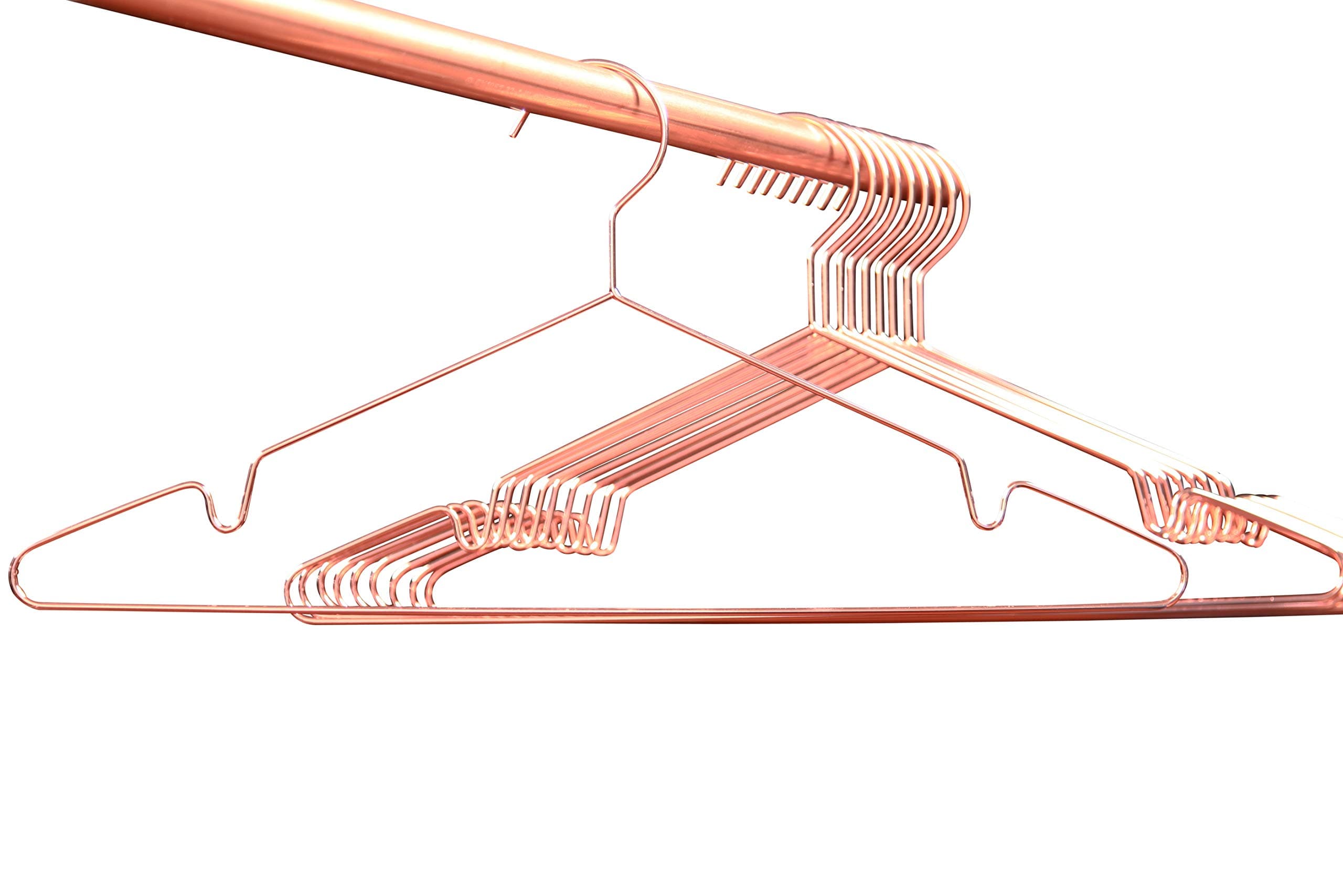 Clothes hanger copper / rose gold, glossy polished, fixed hook, set of 10 pieces. From Buy Emotions®