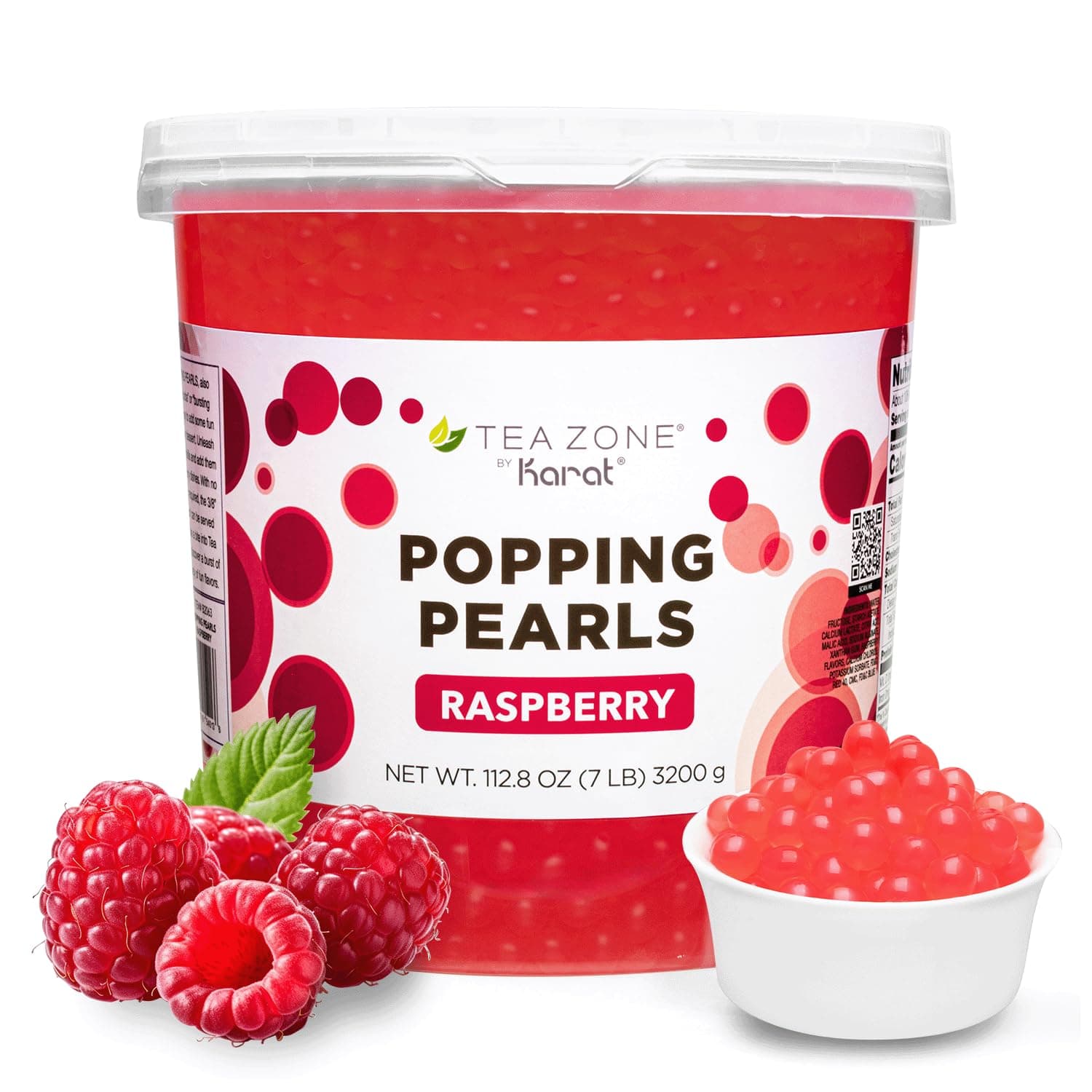 Tea Zone [7 Pounds] Raspberry Popping Pearls for Boba Tea Beverages, Sweets, Ice Cream Topping | B2063