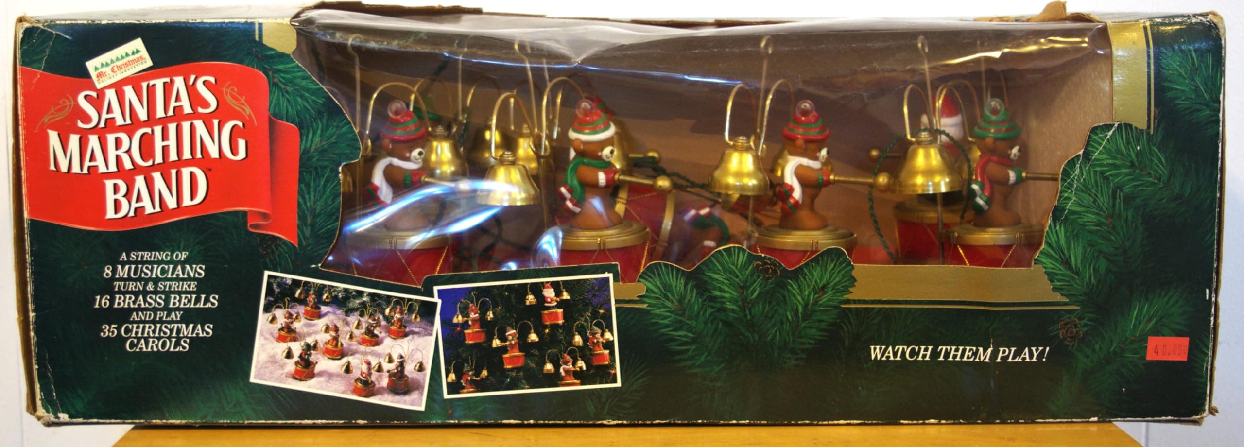 Vintage Mr. Christmas Santa's Marching Band in Green Box