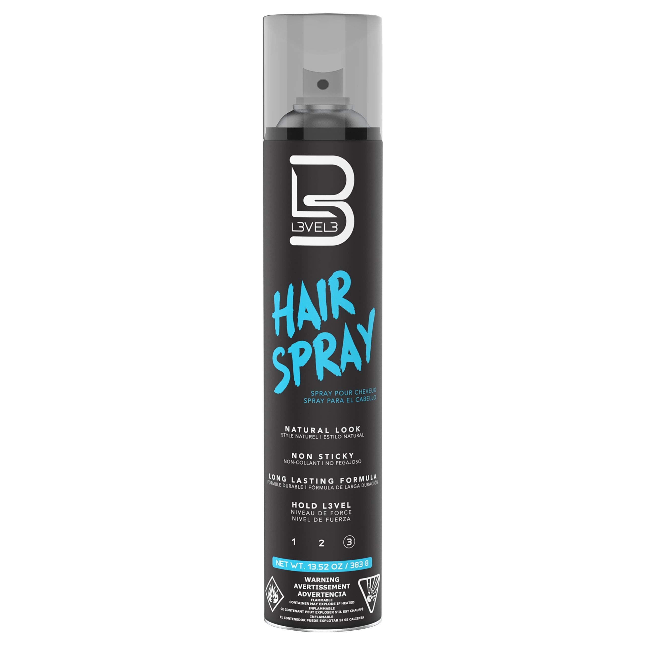 L3 Level 3 Hair Spray - Long Lasting and Strong Hold - Great for Men and Women - Level Three - Suitable for All Hair Types (Hair Spray, 12.95 Fl Oz (Pack of 1)
