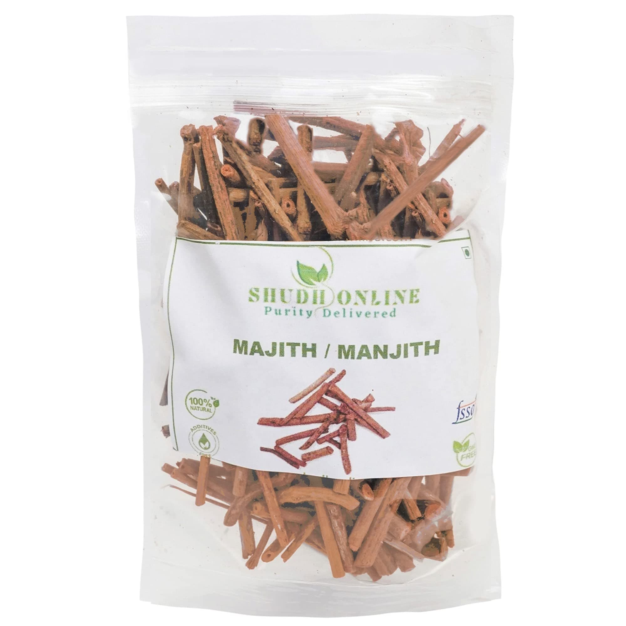 Shudh Online Manjistha Root, Majith Organic, Indian Madder (100 Grams) - Eating, Skin whitening, Face, Hair - Manjishtha, Manjishta, Manjishta, Manjista