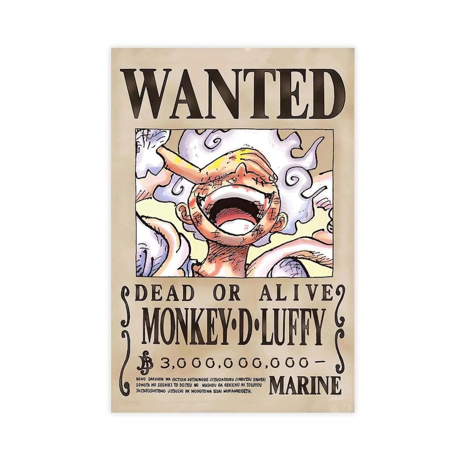 Luffy Latest 3 Billion Bailey Wanted Canvas Poster Unframe:12x18inch(30x45cm)