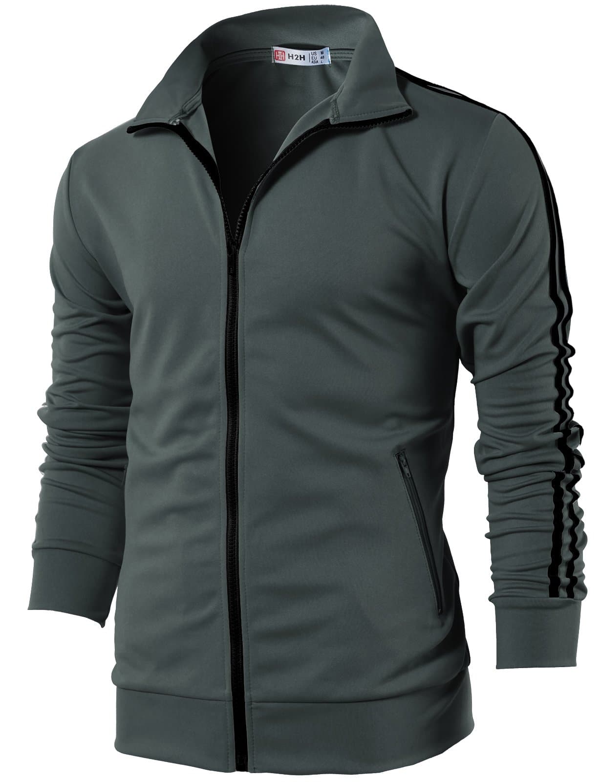 Mens Active Slim Fit Track Lightweight Jacket Zip-up Long Sleeve