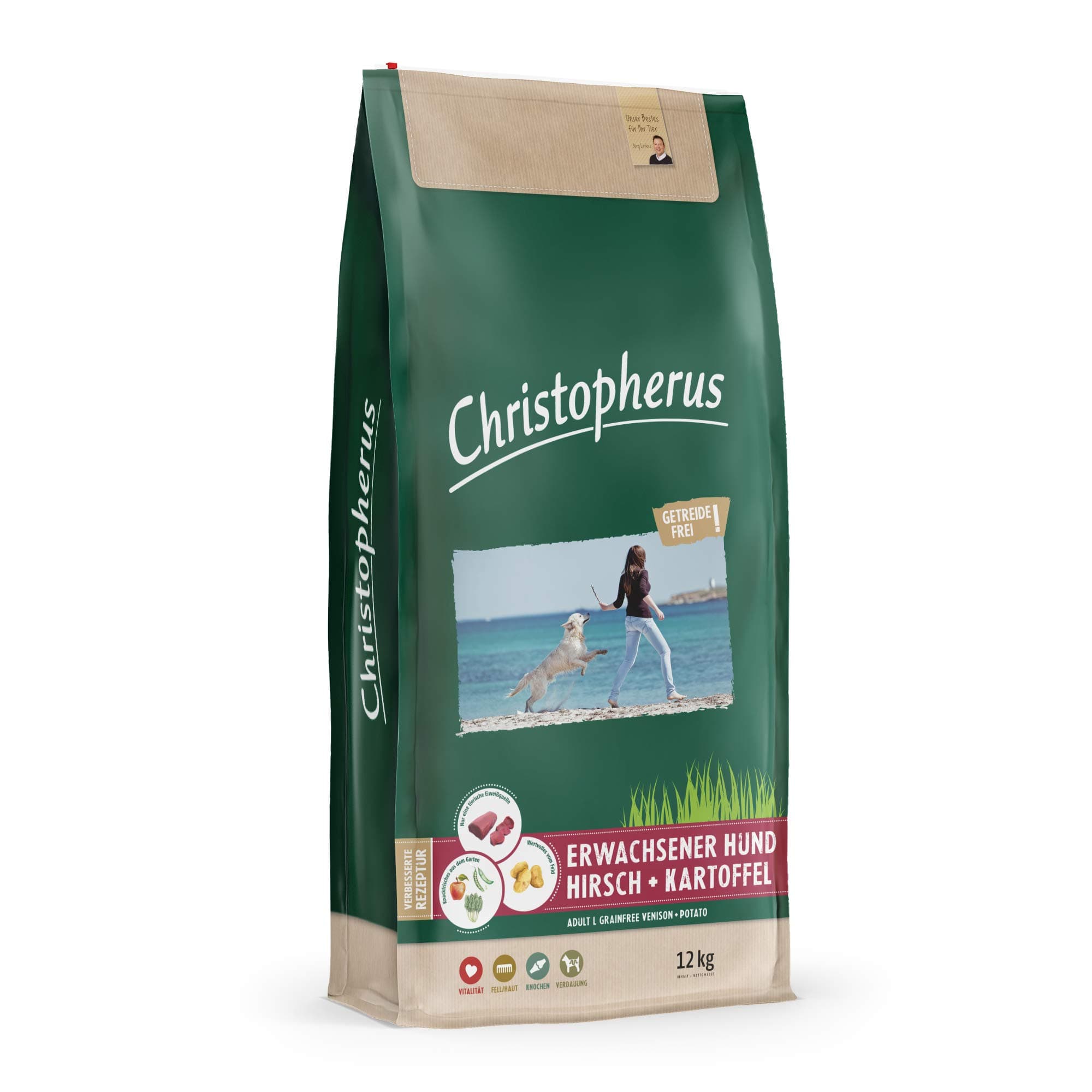Christopherus Grainfree Full Food for Adult Dog with Normal Activity Dry Food Deer + Potato Croquette Size Approx 1cm Adult Dog 12kg