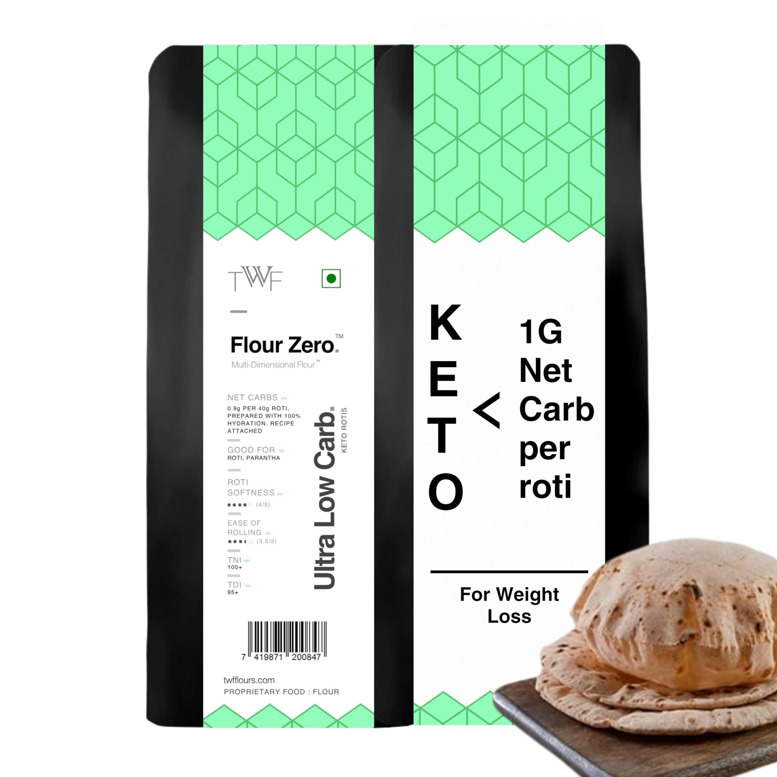 Keto Flour | Ultra Low Carb ( <1g Net Carb per Roti) | 1 Kg | For Weight Loss | Clinically Certified Extremely Low Carb Flour | Wheat-Based (World’s first) | High Protein | Low Glycemic Index | Additive-Free | With Goodness of Nuts and Seeds | Nutrient Rich