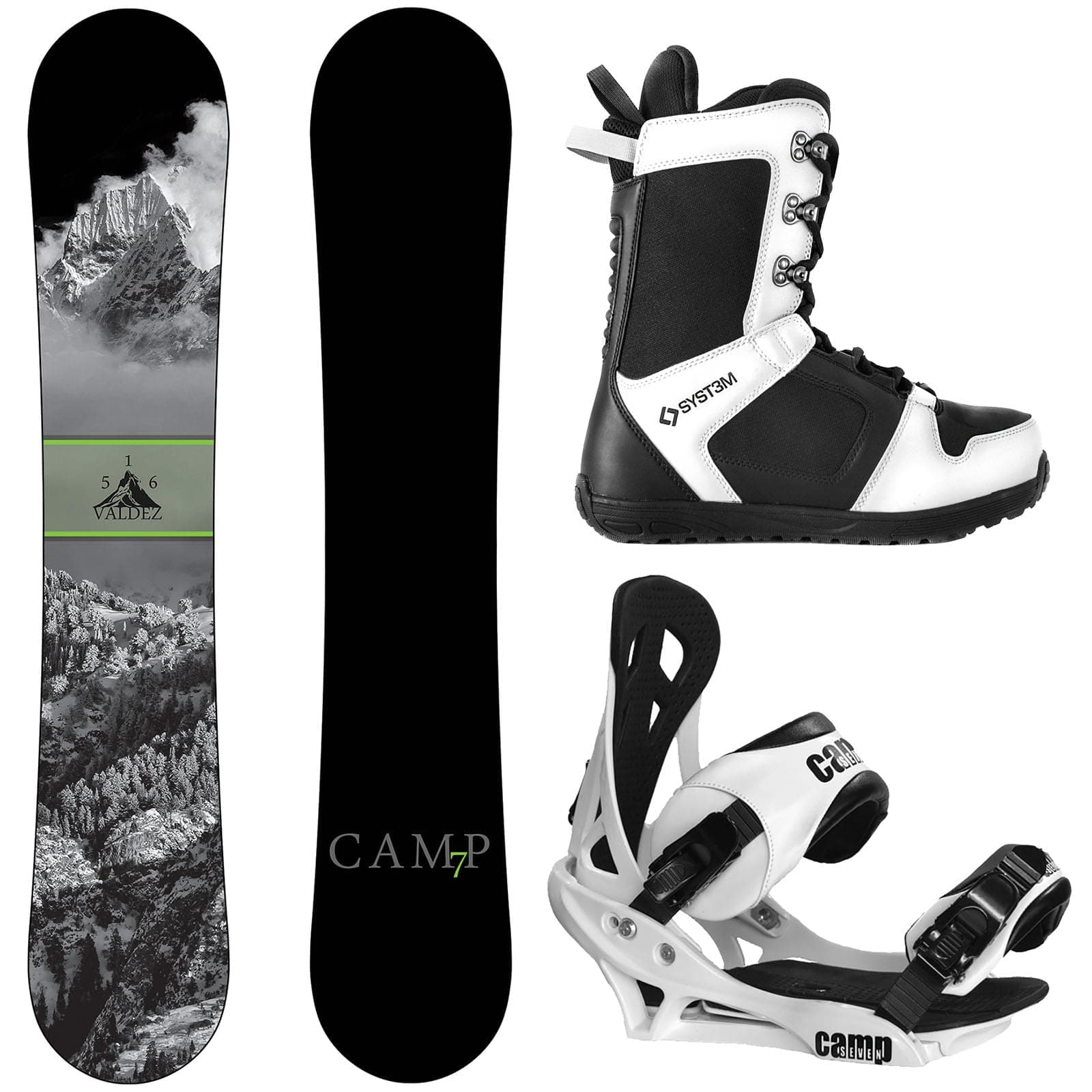 Valdez Snowboard Summit Bindings & APX Boots Men's Complete Snowboard Package