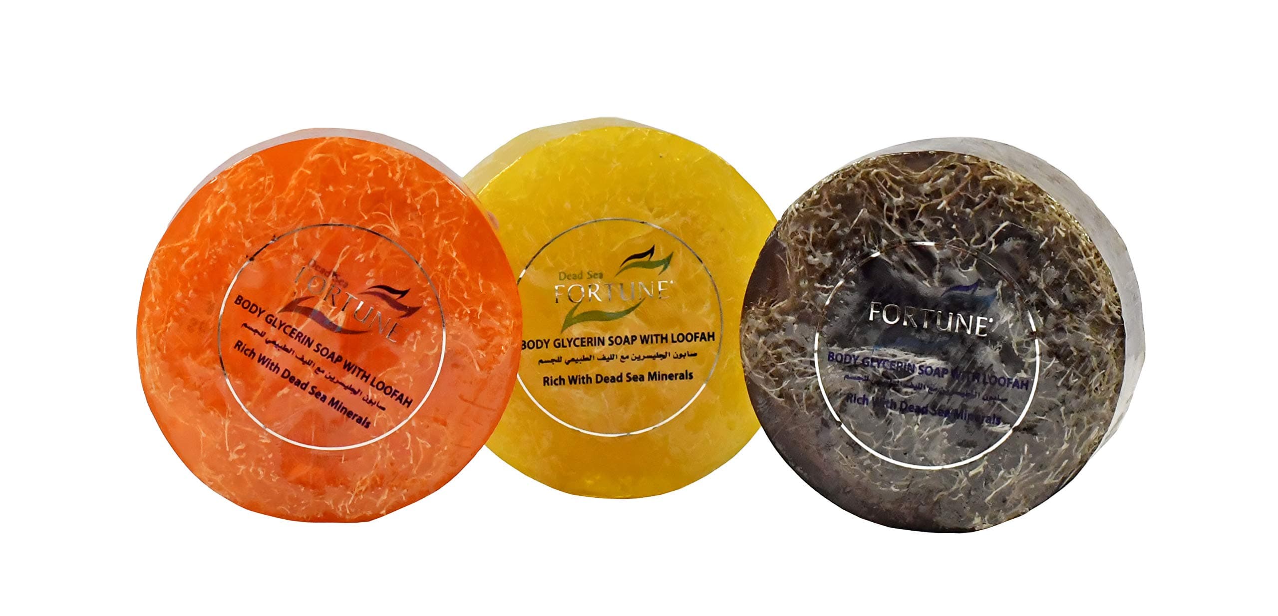 FORTUNE Dead Sea Body Glycerin Soap with Loofah: Mineral Exfoliating Soap 140g