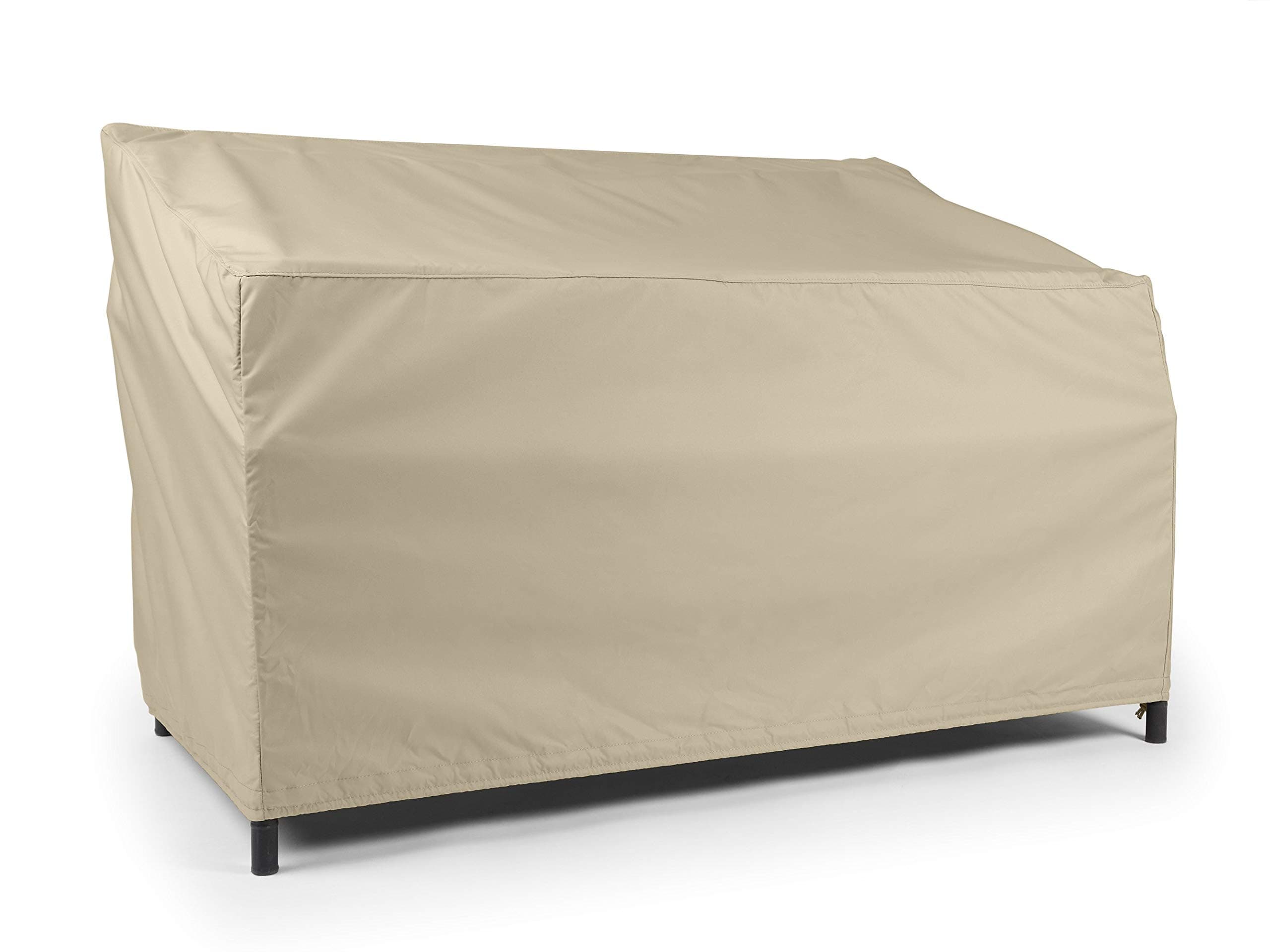 CovermatesOutdoor Sofa Loveseat Cover - Water Resistant Polyester, Drawcord Hem, Mesh Vents, Seating and Chair Covers, 82W x 40D x 40H, Khaki