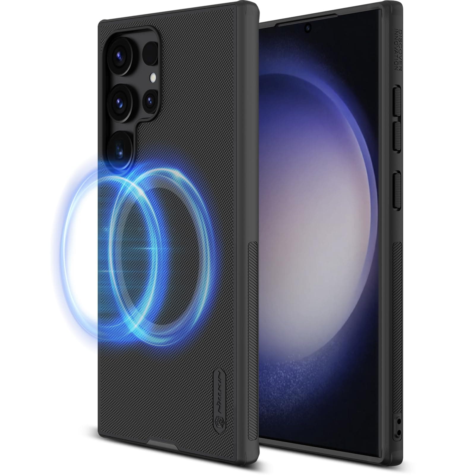 for Galaxy S24 Ultra Protective Case Compatible with Magsafe, Samsung S24 Ultra 5G Phone Case Cover-Black - Plastic