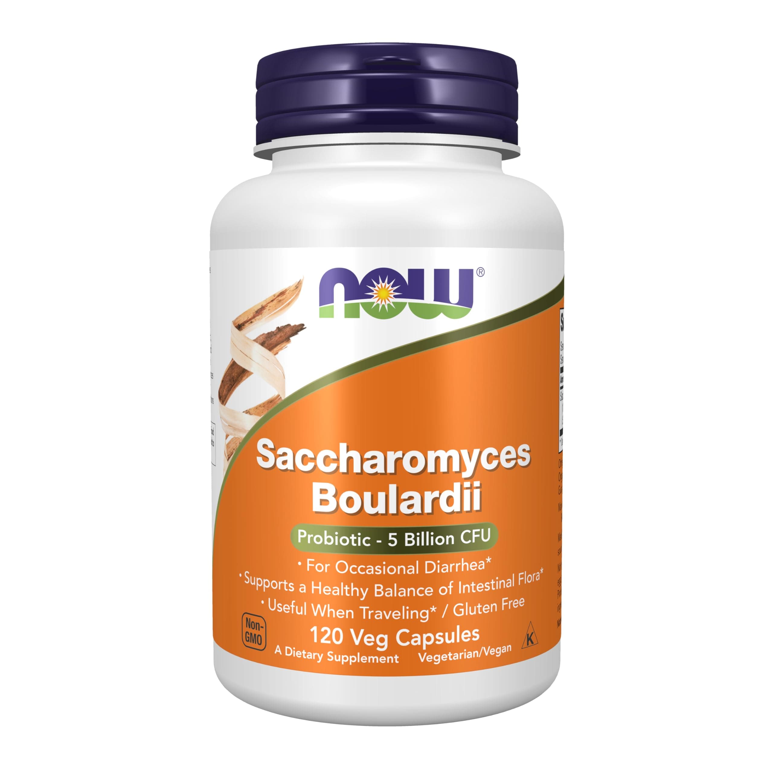 NOW Foods Supplements, Saccharomyces Boulardii, 5 Billion CFU Probiotic, 120 Veg Capsules
