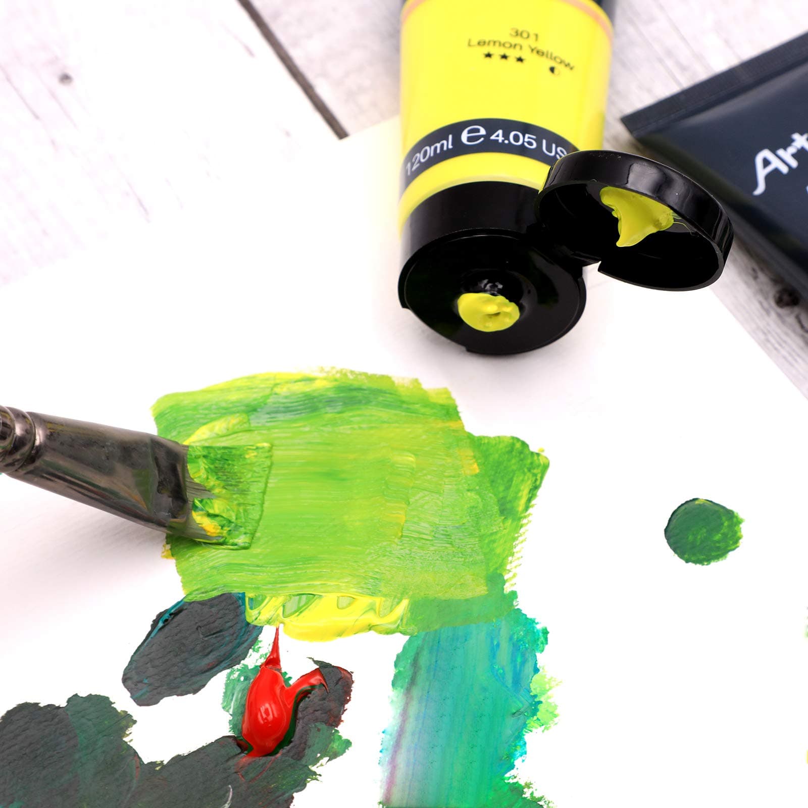 Artecho Acrylic Paint Set, 20 Colors 4.05 oz/120ml tube Art Paint Supplies for Canvas, Crafts, Wood, Fabric, Leather&Stone, Rich Pigments for Adults, Students, Kids