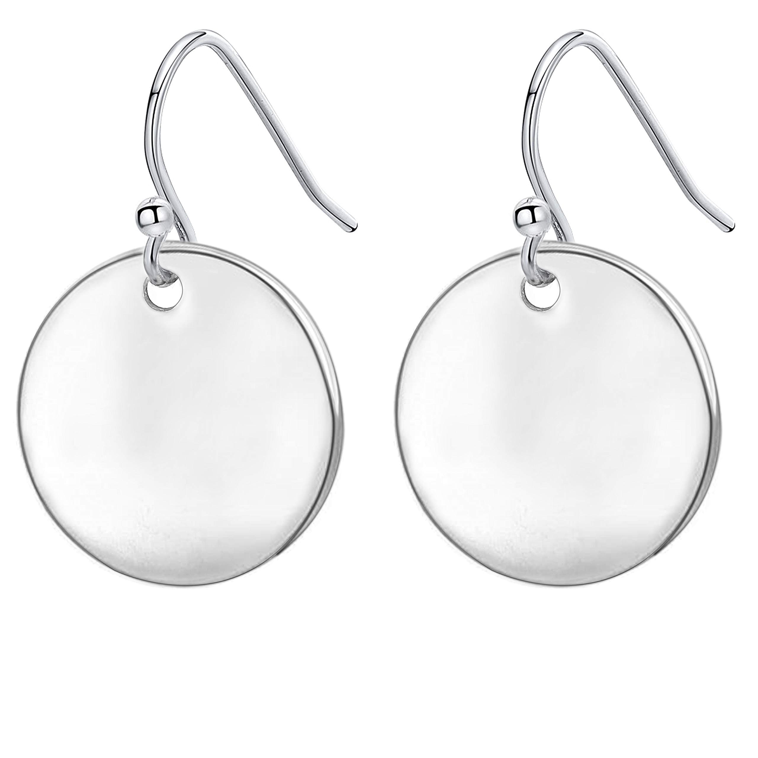 - Gold Circle Disc Dangle Drop Earrings for Women Lightweight Small Round Hoop Statement Earrings Minimalist Jewelry for Women Gift for Her