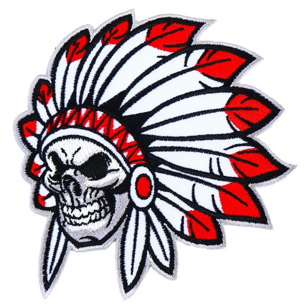 Skull Native American Embroidered Iron On Patch Applique Badge I...