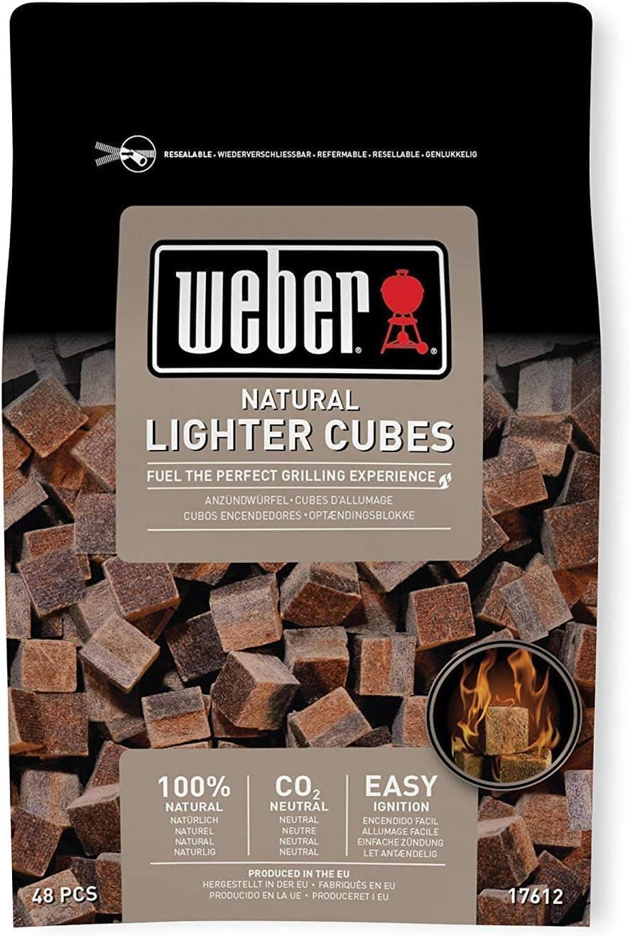 Firelighters (48 Pieces), ecological, environmentally friendly, odorless and smokeless firelighters, for lighting charcoal and briquettes, constant flame - brown (17612)