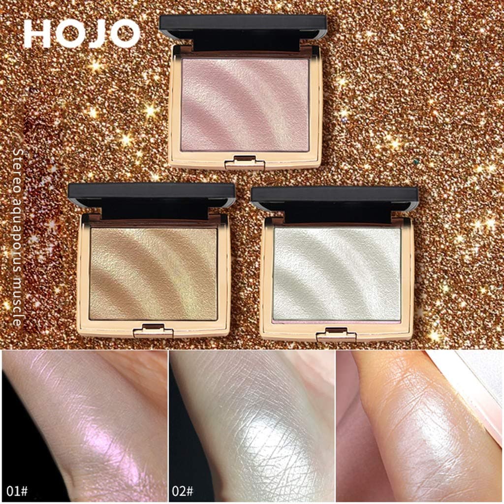 Stereo Highlighter, Monochromatic Bronzer Shimmer Highlighter Face Powder Palette Compact Face Lightening Shadow Nasal Contouring Powder Facial Bronzer Contour Cosmetic