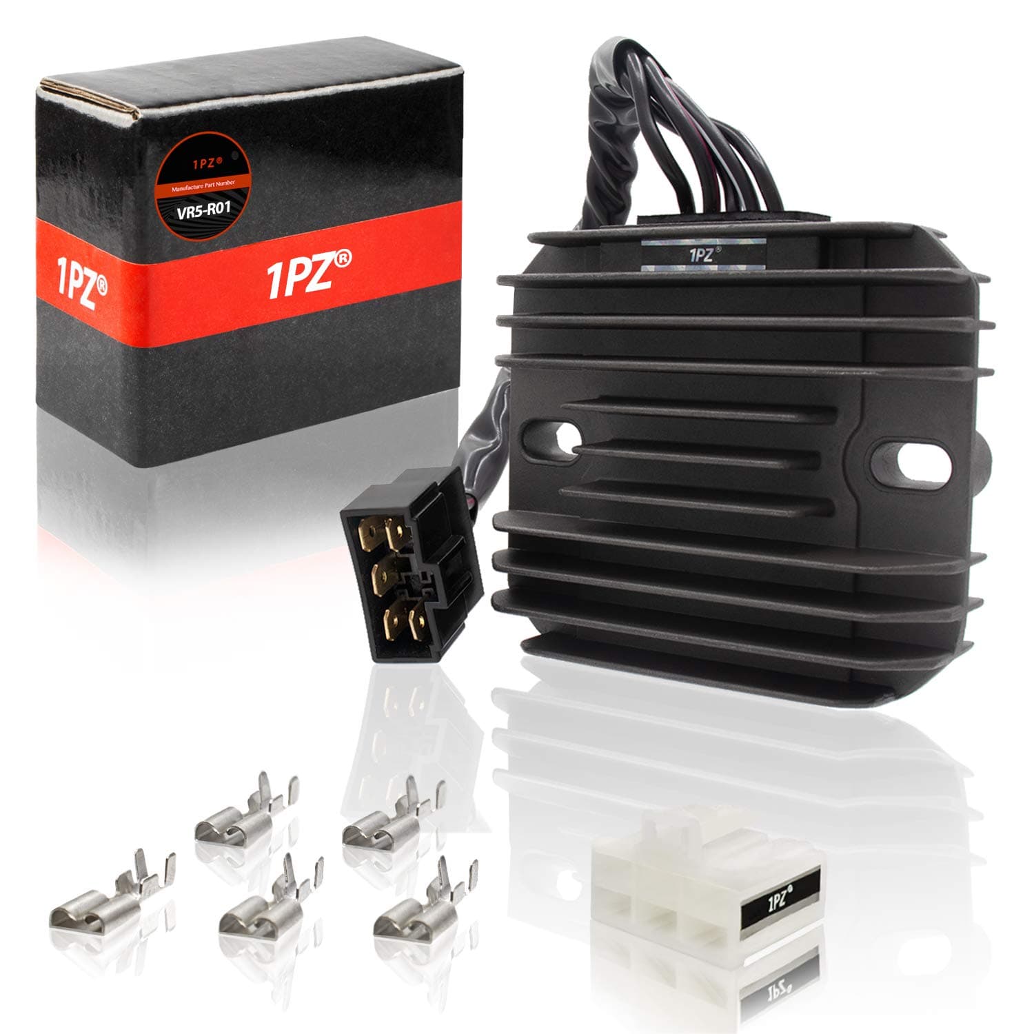 1PZ VR5-R01 Regulator Rectifier Voltage for Suzuki GSXR 600 GSXR600 97-05, GSXR750 GSXR 750 96-05, GSXR1000 GSXR 1000 01-04, GSX1300R Hayabusa 99-07, VL1500 Intrude 98-04, LT-F500F Quadrunner 98-99