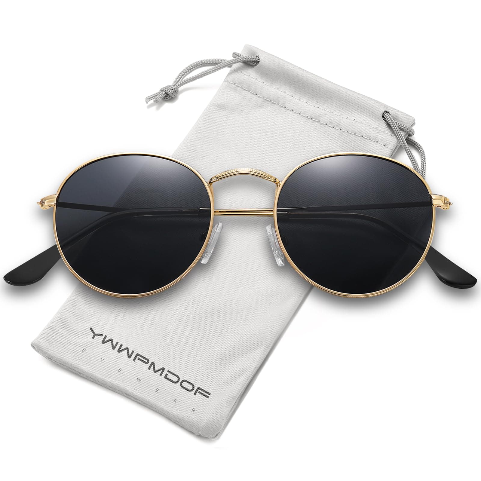 Round Polarized Sunglasses for Womens Men Trendy Small Circle Sun Glasses UV Protection