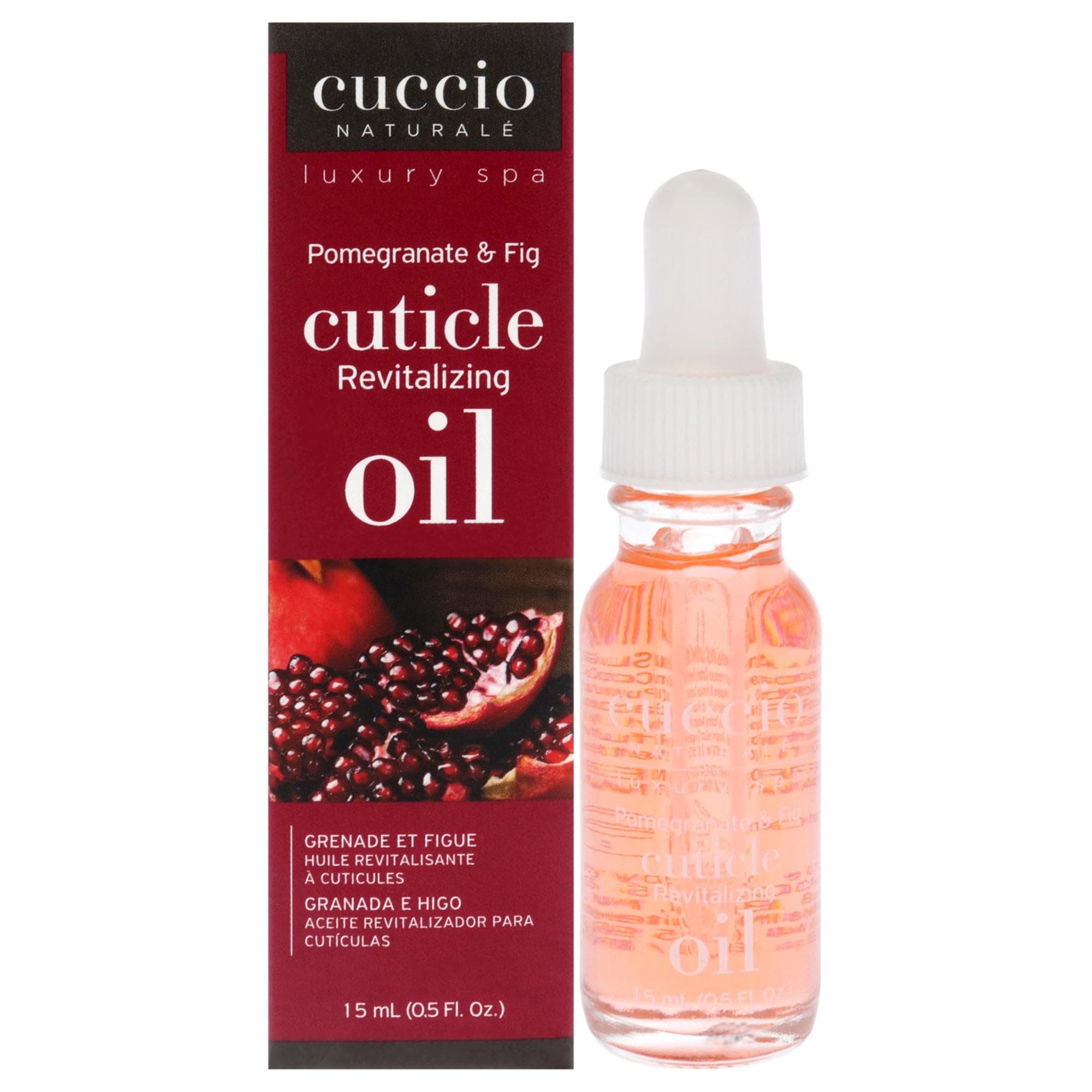Cuticle Oil for Nails Pomegranate & Fig 15ml ½ oz, Nail Growth, Repair & Strengthener with Almond, Jojoba & Vitamin E Oils
