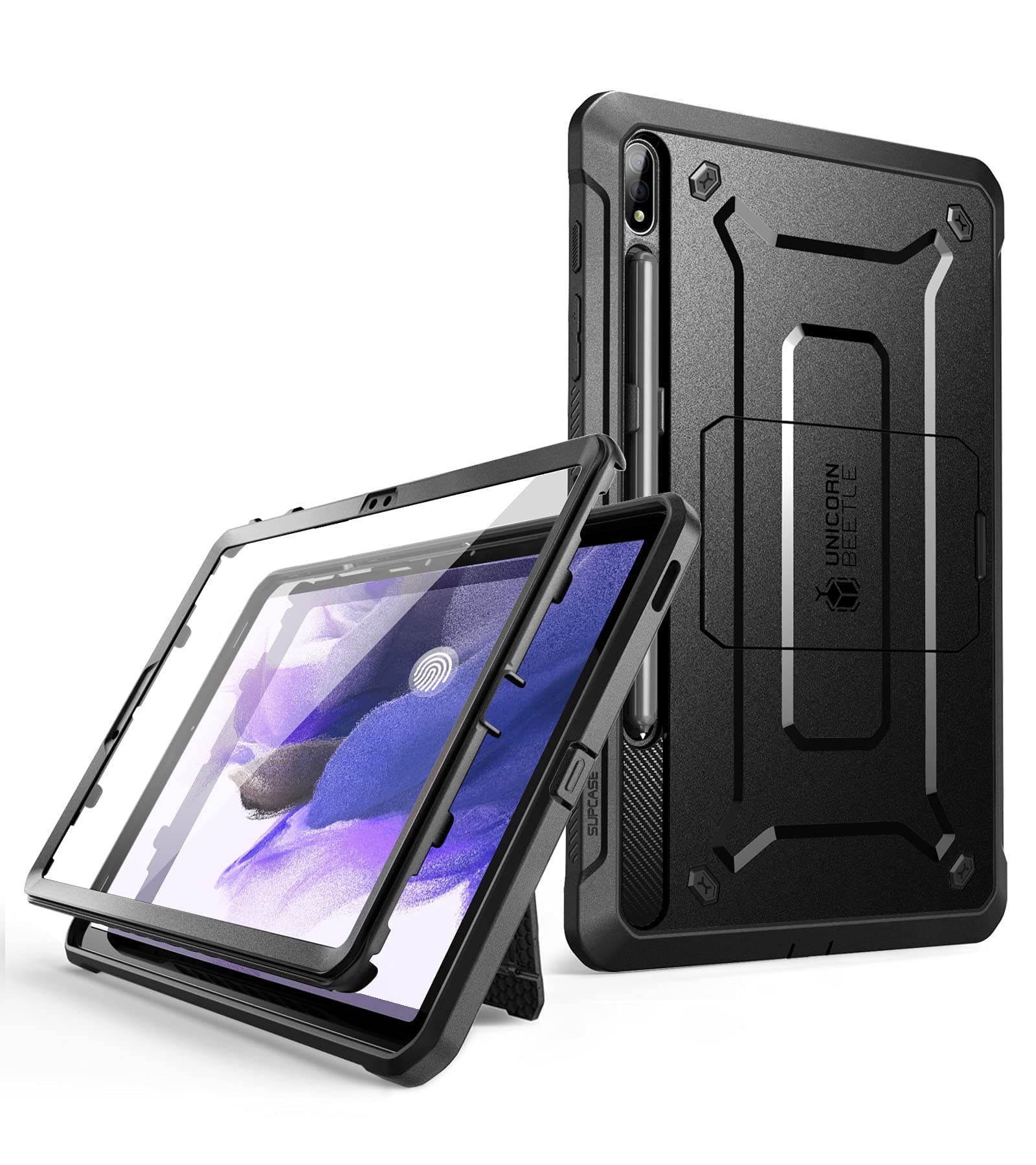 SUPCASE Unicorn Beetle Pro Series Rugged Full Body Case for Samsung Galaxy Tab S7 FE 12.4 inch (2021) with Built-in Screen Protector and Pen Holder S (Black)