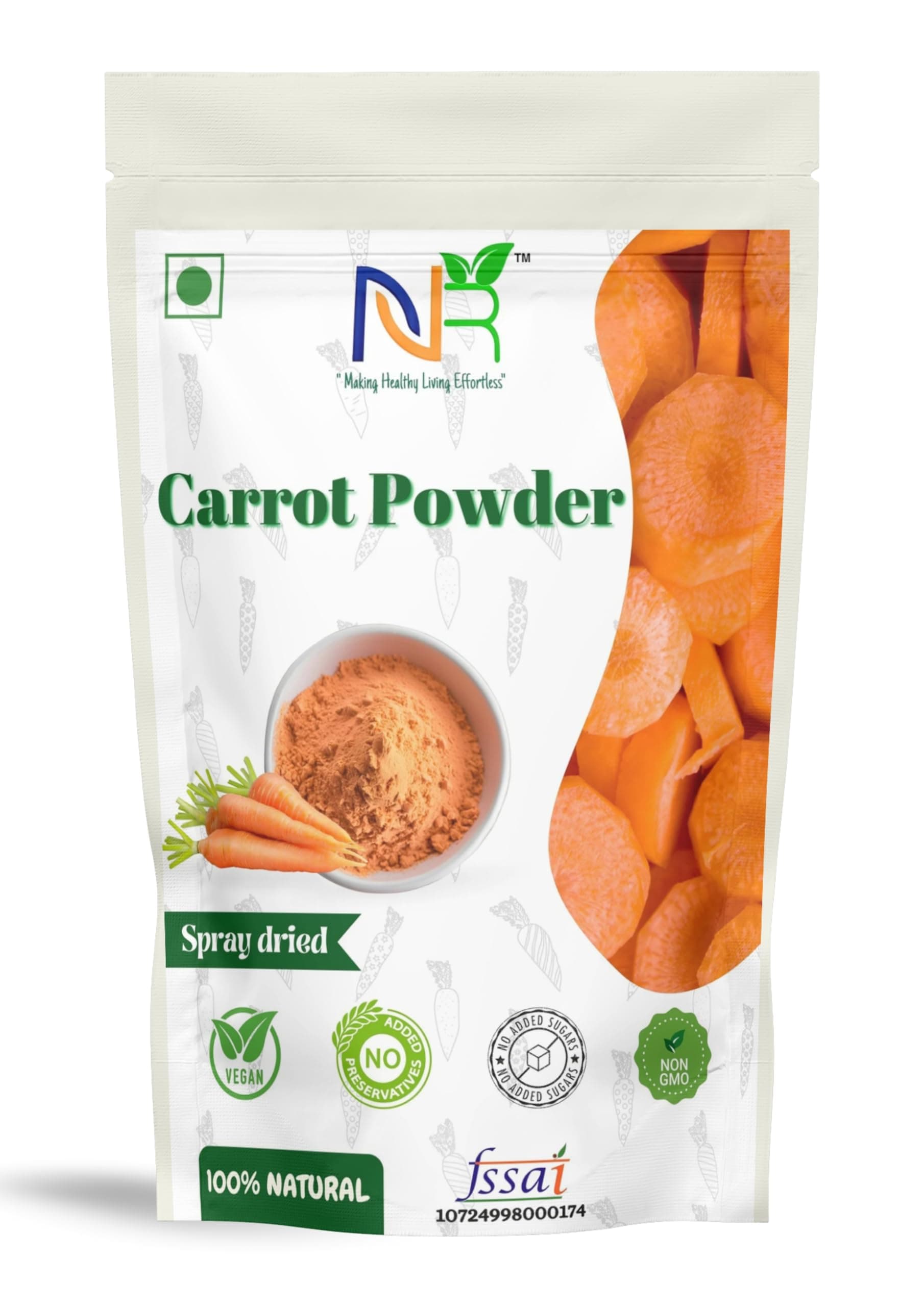Carrot Juice Powder (200 grams), 100% natural, Instant Soluble in water, No preservative added, no sugar added, Nutrient-Rich Superfood Supplement, 100% Water Soluble, Rich in Vitamins & Antioxidants, Perfect for Juice, Smoothies & Baking