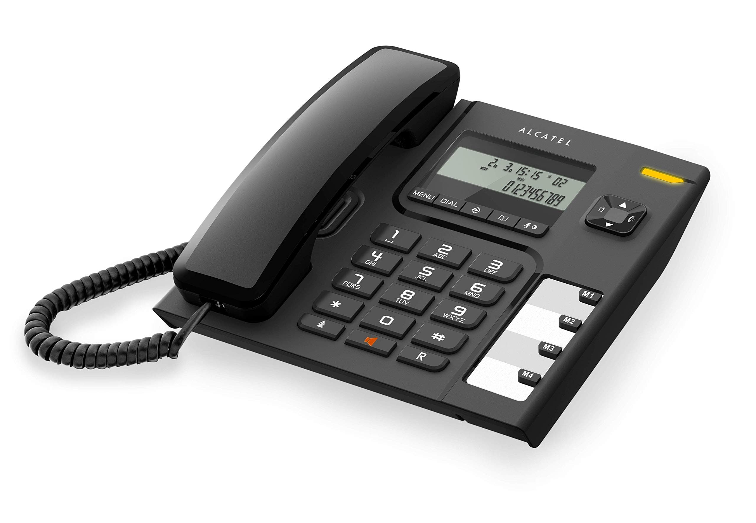 T-56 Corded Landline Telephone, Home Phone with Caller Id and Hands-free Function (Black)