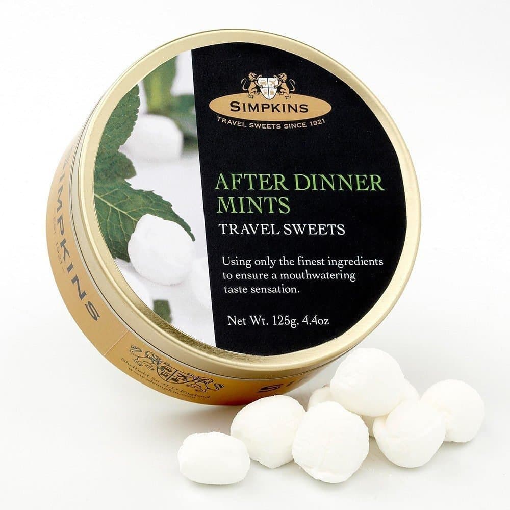 Simpkins After Dinner Mints Travel Sweets 125g Tin (Pack of 2)