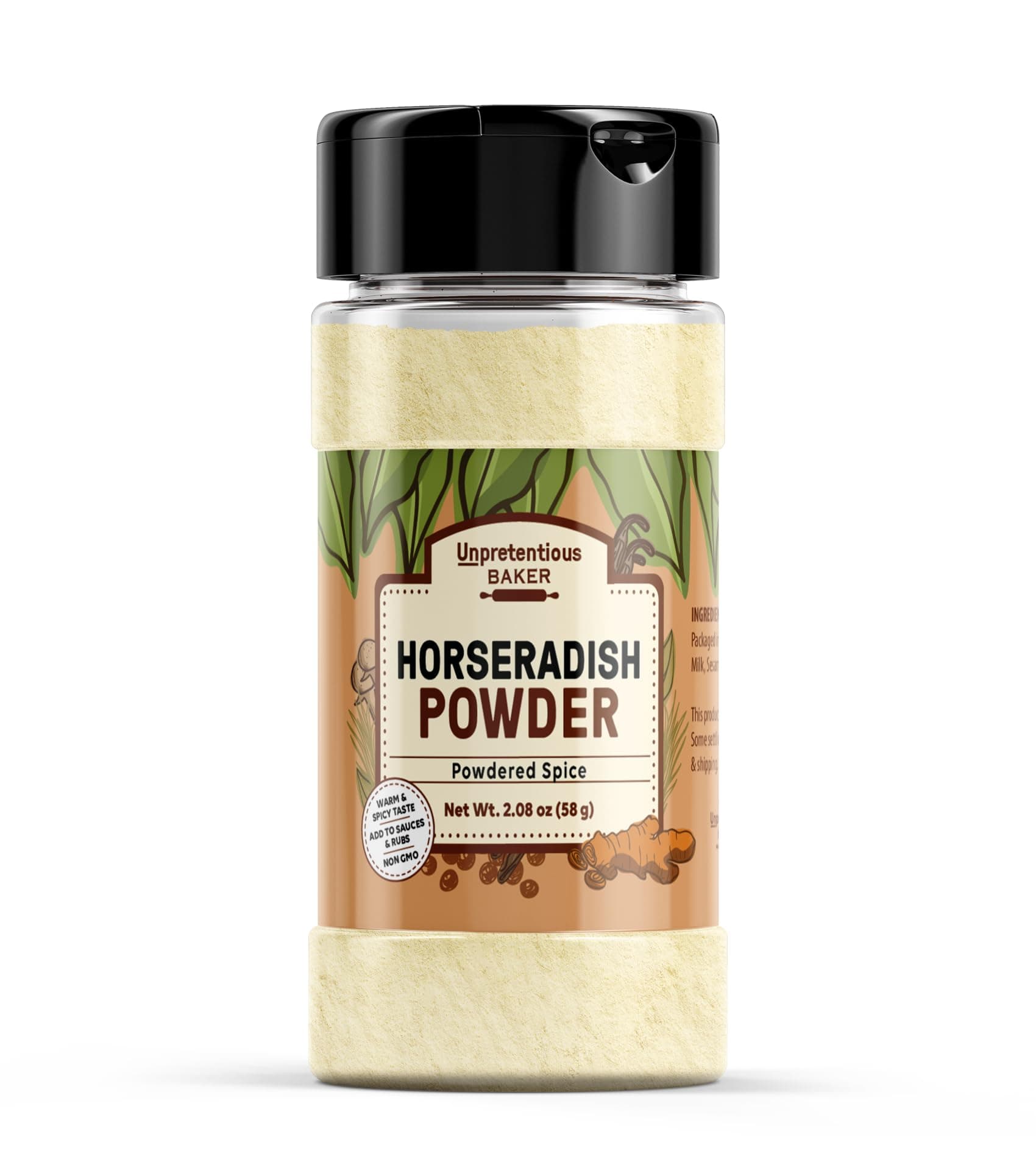Unpretentious Horseradish Powder, Spicy Root Powder, Sharp & Strong Taste, (2.08 Ounce)
