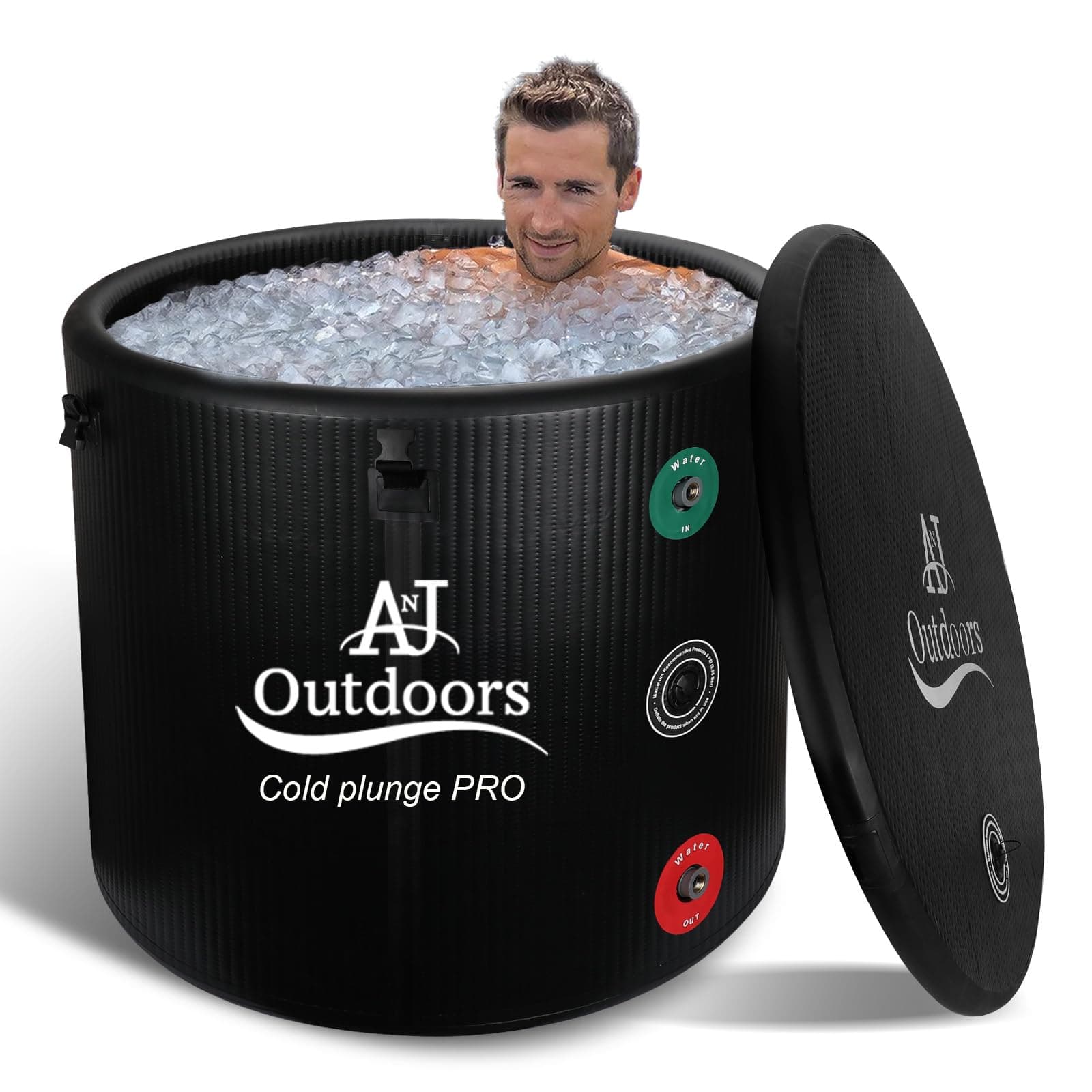 Cold Plunge PRO Water Chiller Compatible Ice Bath Tub/Cold Plunge Tub for Athletes | AirTough Weaving Wall Structure (No Poles Assembly) | Extra Large Outdoor/Indoor Recovery Portable Bathtub