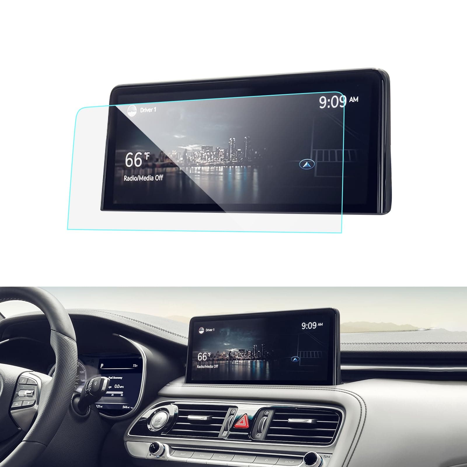 ZCLINKO for 2022 2023 2024 2025 Genesis G70 Screen Protector 10.25 Inch Tempered Glass 9H Anti-scratch Screen Protector G70 2.0T 3.3T 2025 Genesis G70 Touchscreen Protective Film