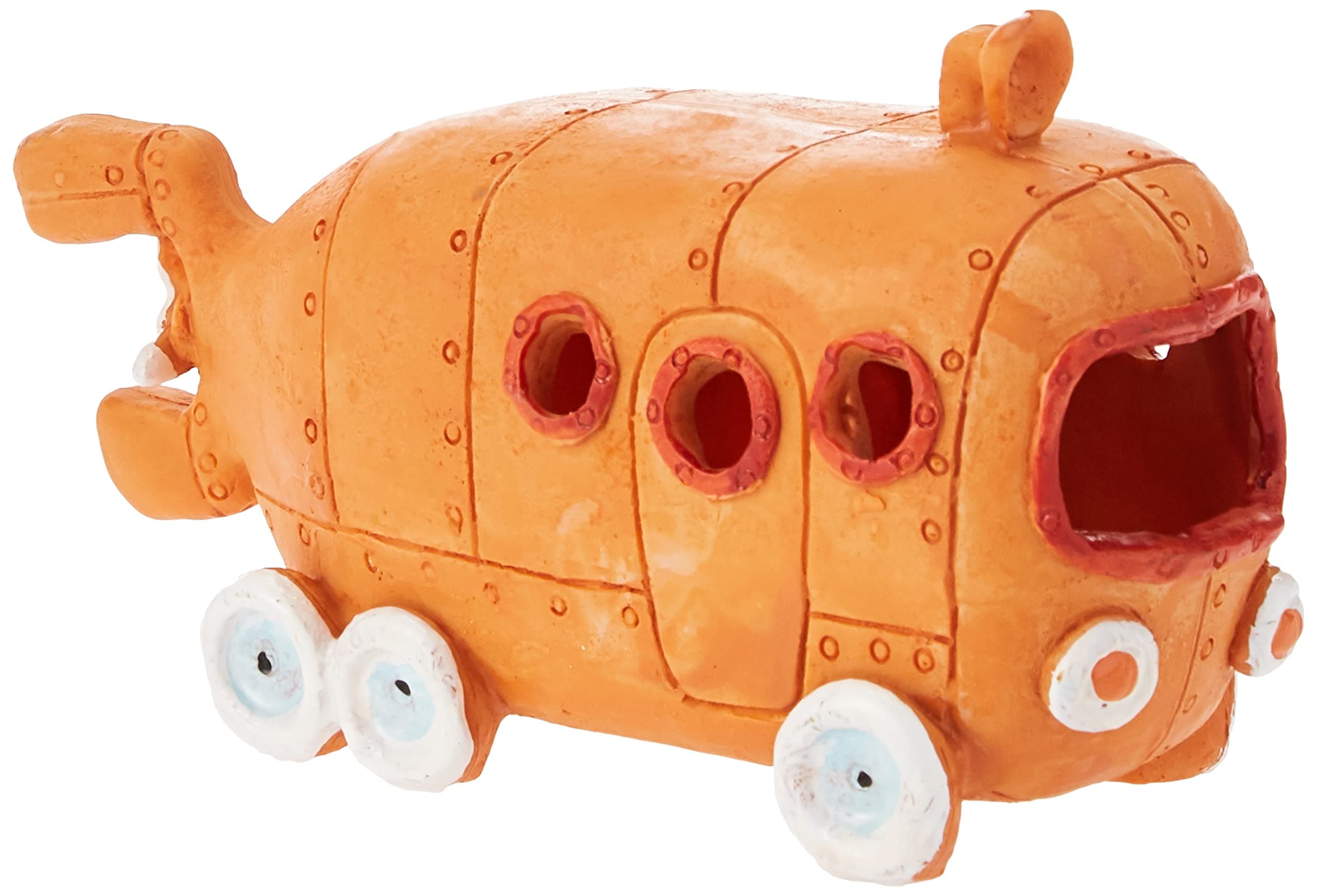Penn-Plax Nickelodeon Spongebob Squarepants Resin Decoration - Bikini Bottom Bus - for Aquarium and Fish Tanks (SBR60) Orange