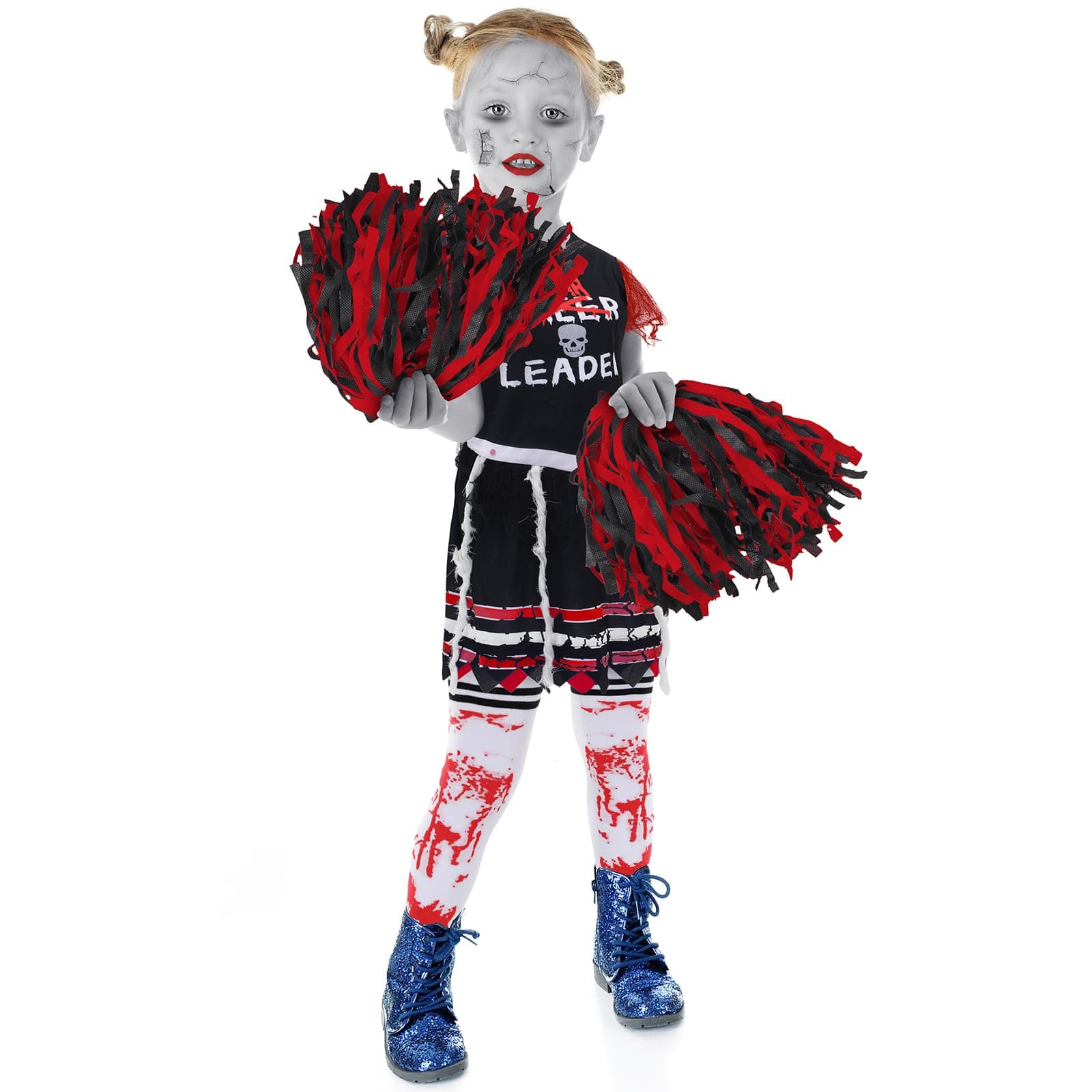 Zombie Cheerleader Costume for Girls Fear Leader Costume Dead Cheerleader Costume Scary outfit for Halloween Party