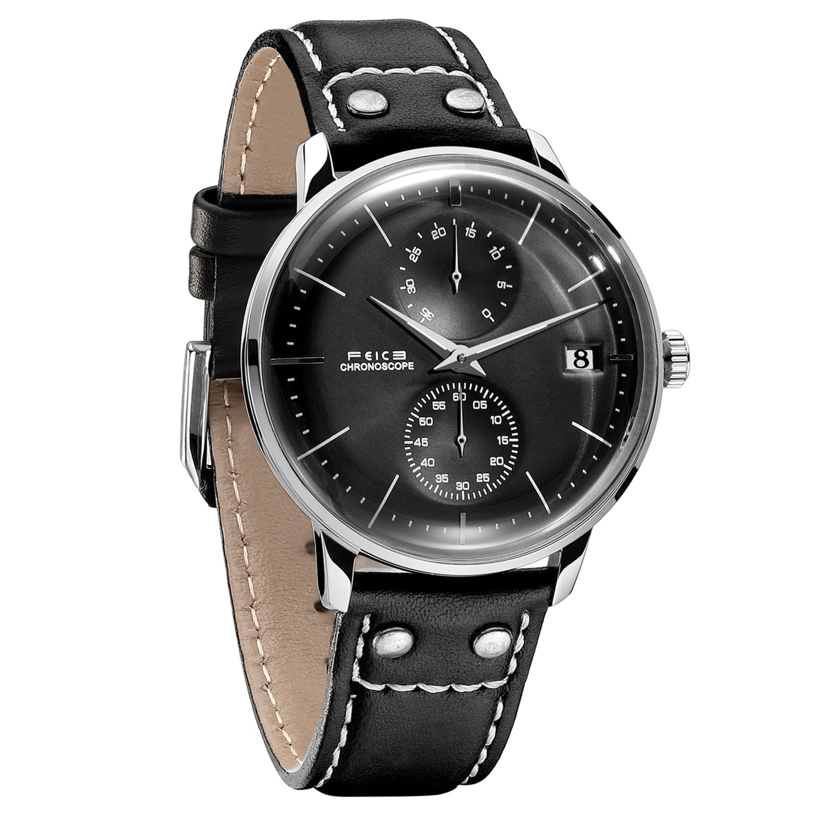 FM212 Men's Watch Mechanical Automatic Movement with Curved Mineral Glass Multifunction Wristwatches