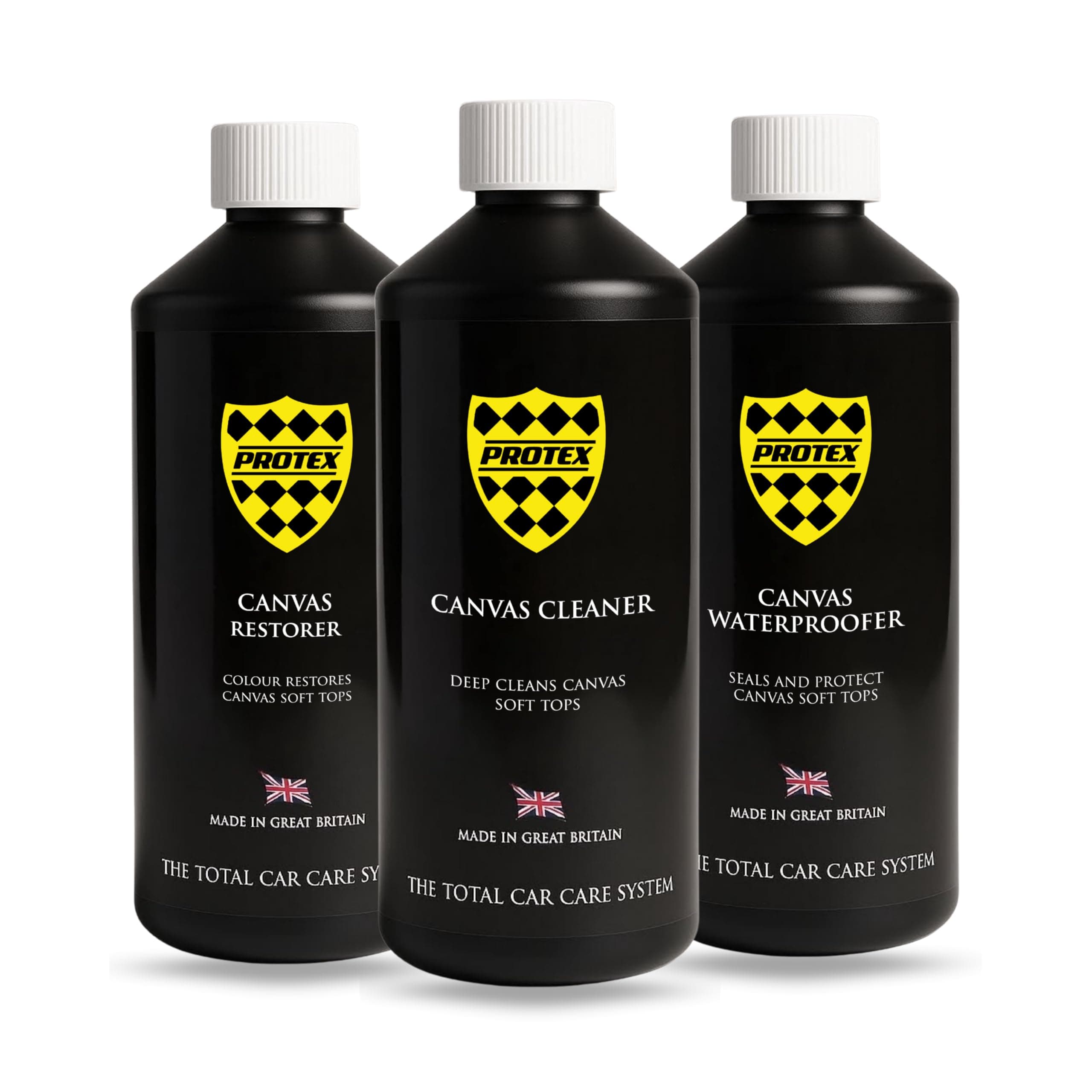 PROTEX Convertible Soft Top Care Kit with Canvas Cleaner/Restorer (Black)/Waterproofer - 1Ltr.