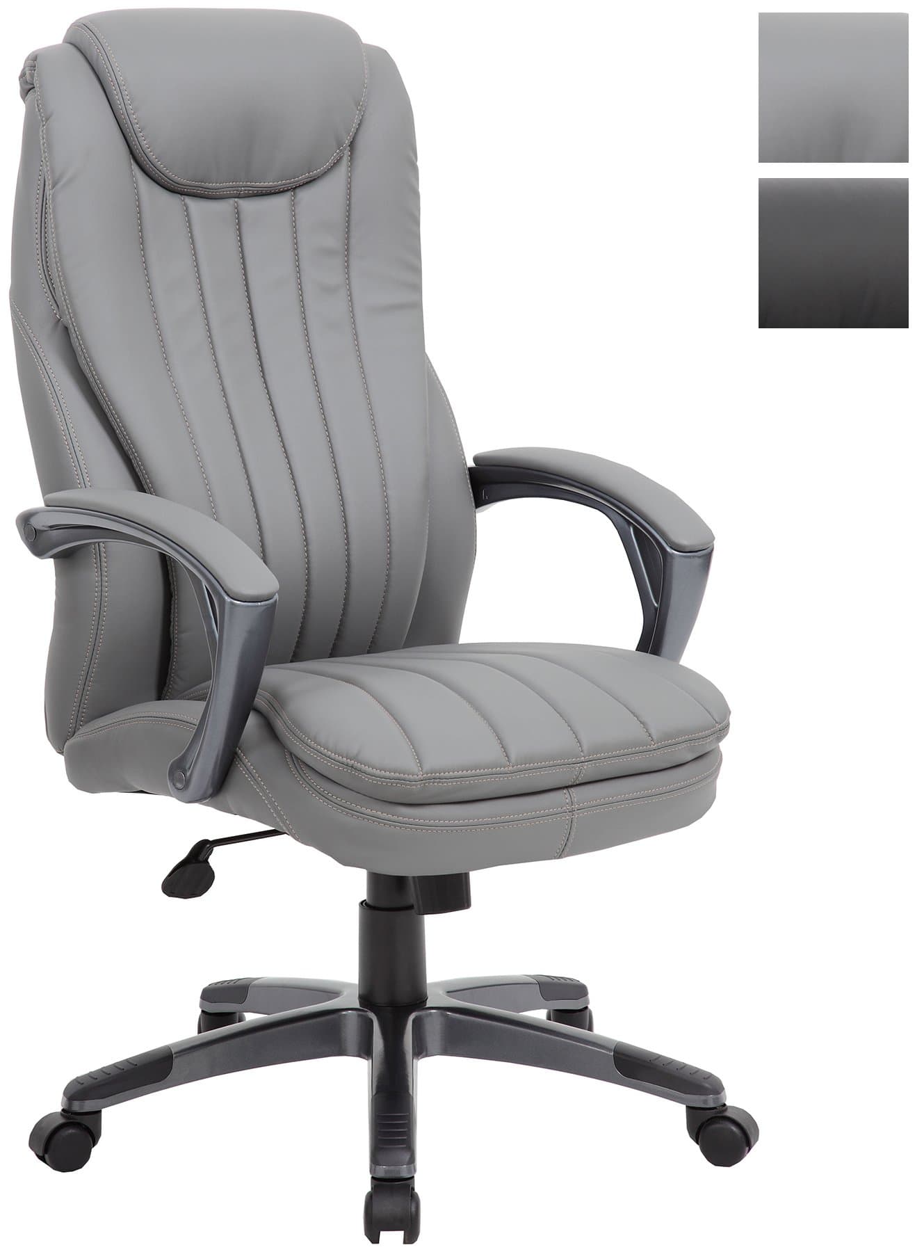Office Furniture Online Tanis Bonded Leather Manager Chair - Grey